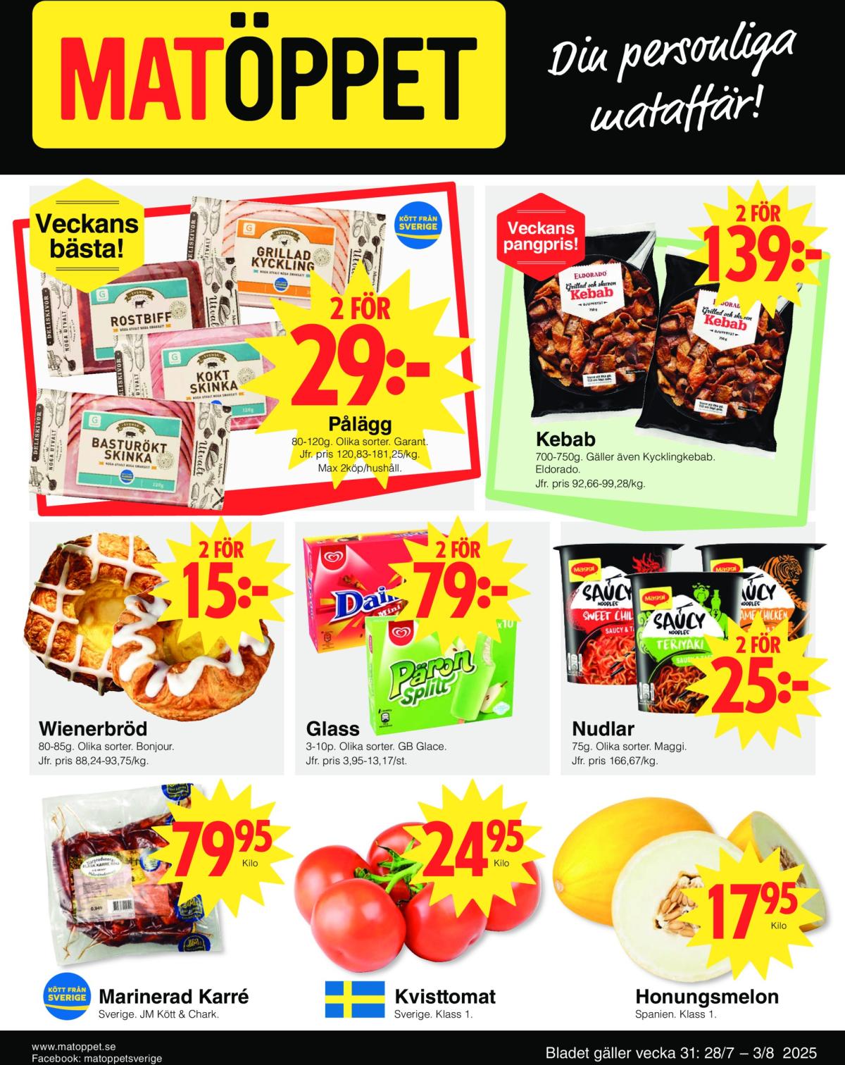Matöppet-reklambladet giltigt från 28/07 - 03/08