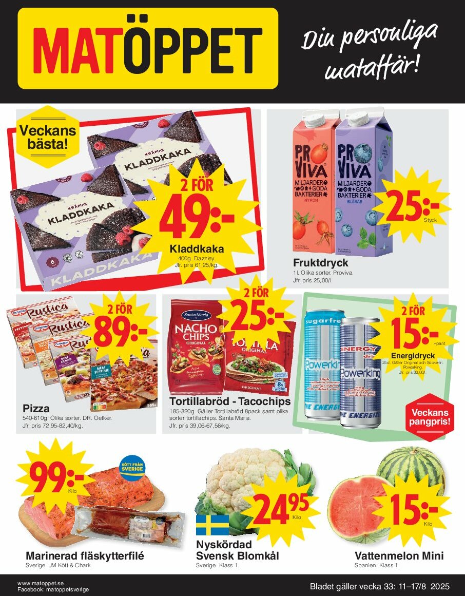 Matöppet-reklambladet giltigt från 11/08 - 17/08
