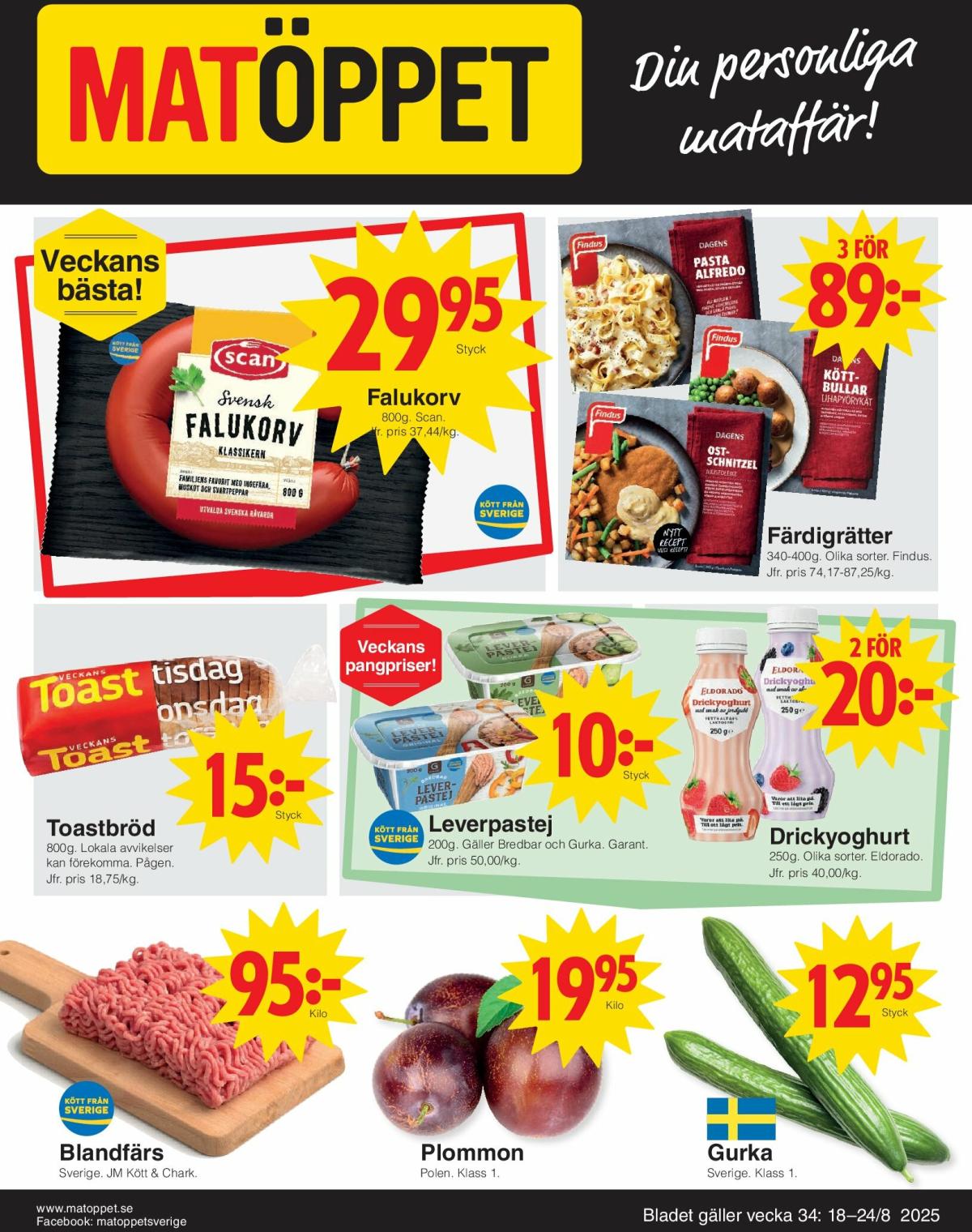 Matöppet-reklambladet giltigt från 18/08 - 24/08