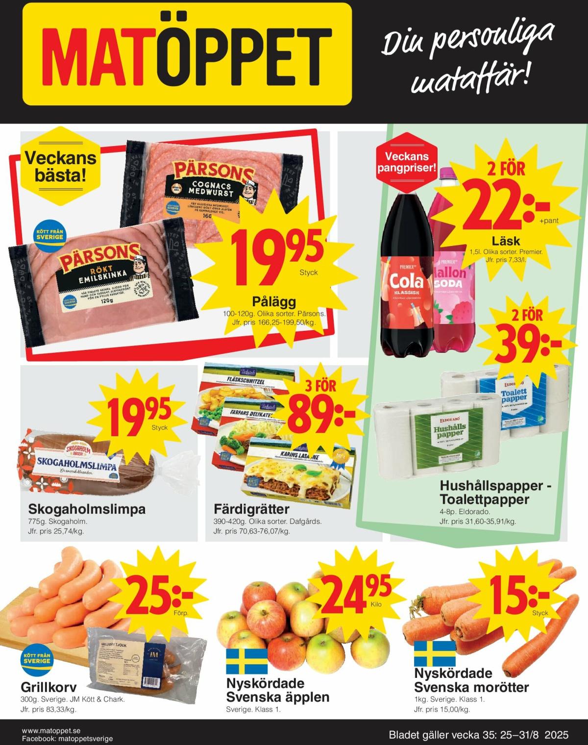Matöppet-reklambladet giltigt från 25/08 - 31/08