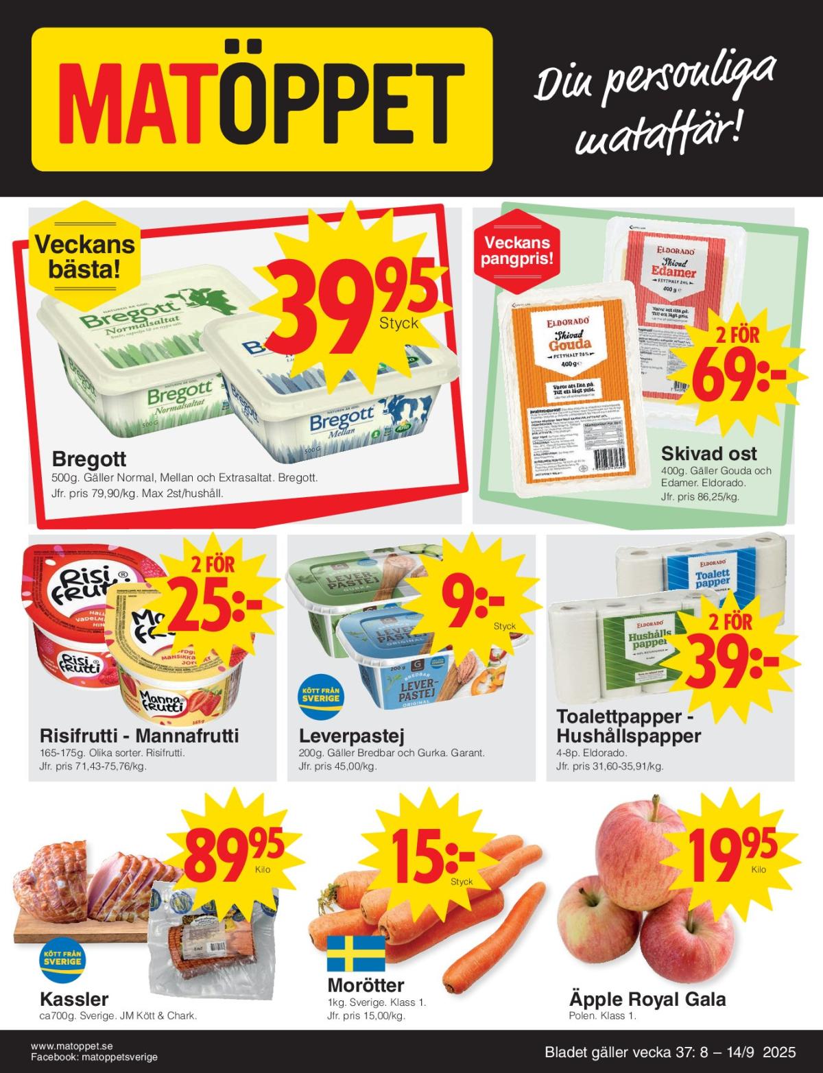 Matöppet-reklambladet giltigt från 08/09 - 14/09