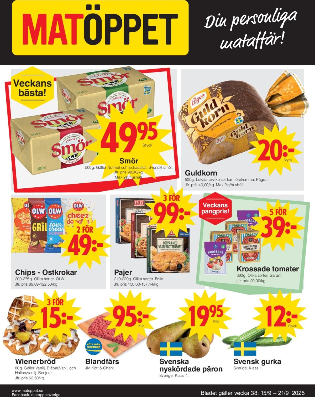 Matöppet-reklambladet giltigt från 15/09 - 21/09