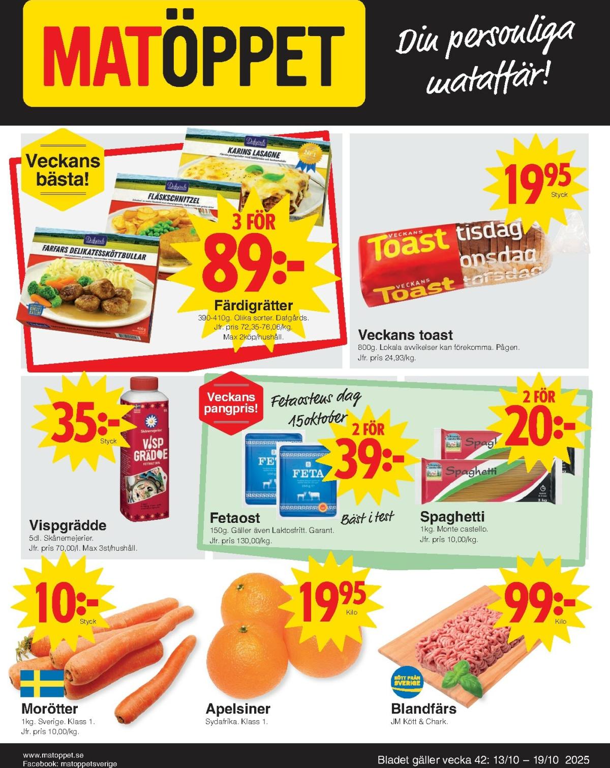 Matöppet-reklambladet giltigt från 13/10 - 19/10