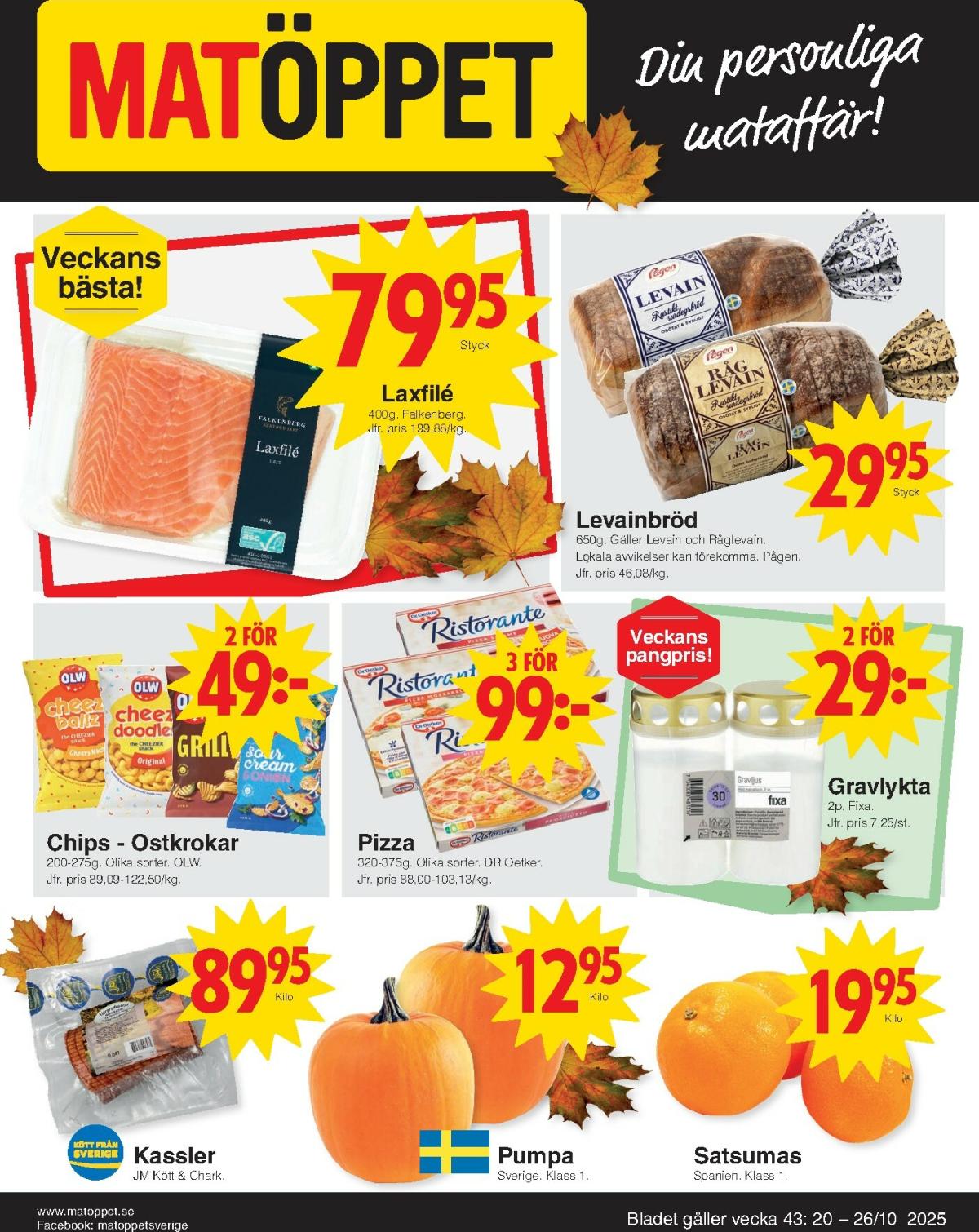 Matöppet-reklambladet giltigt från 20/10 - 26/10
