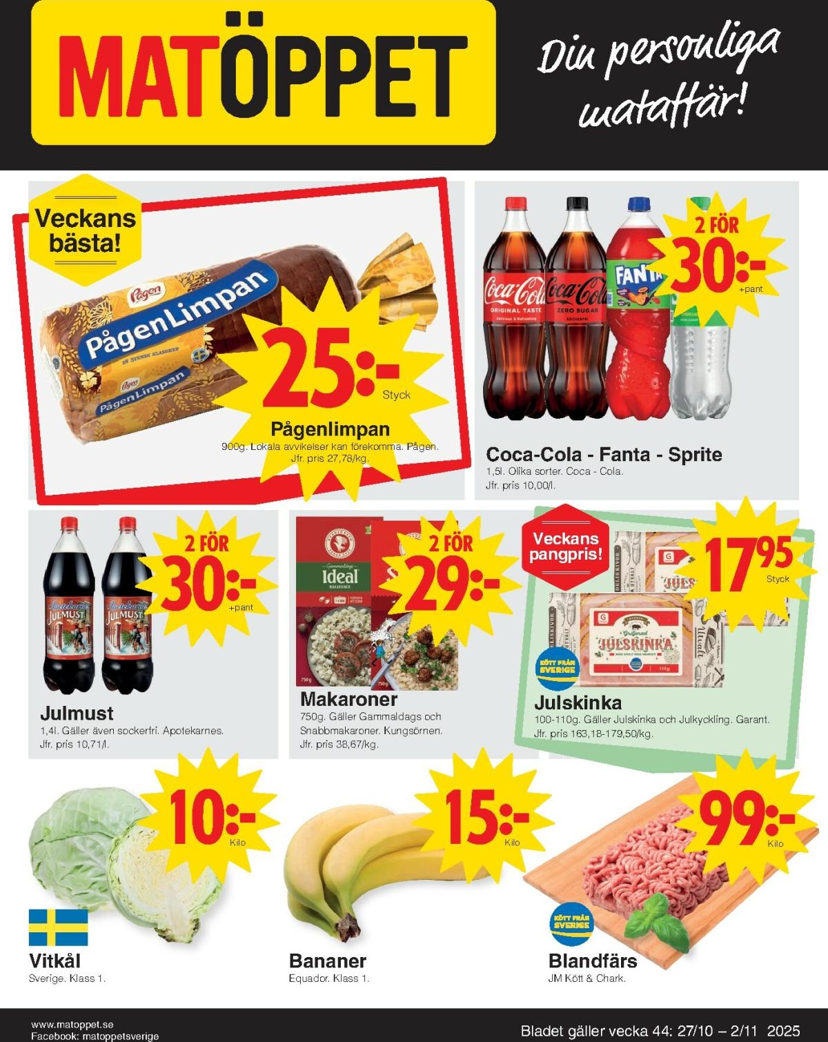 Matöppet-reklambladet giltigt från 27/10 - 02/11