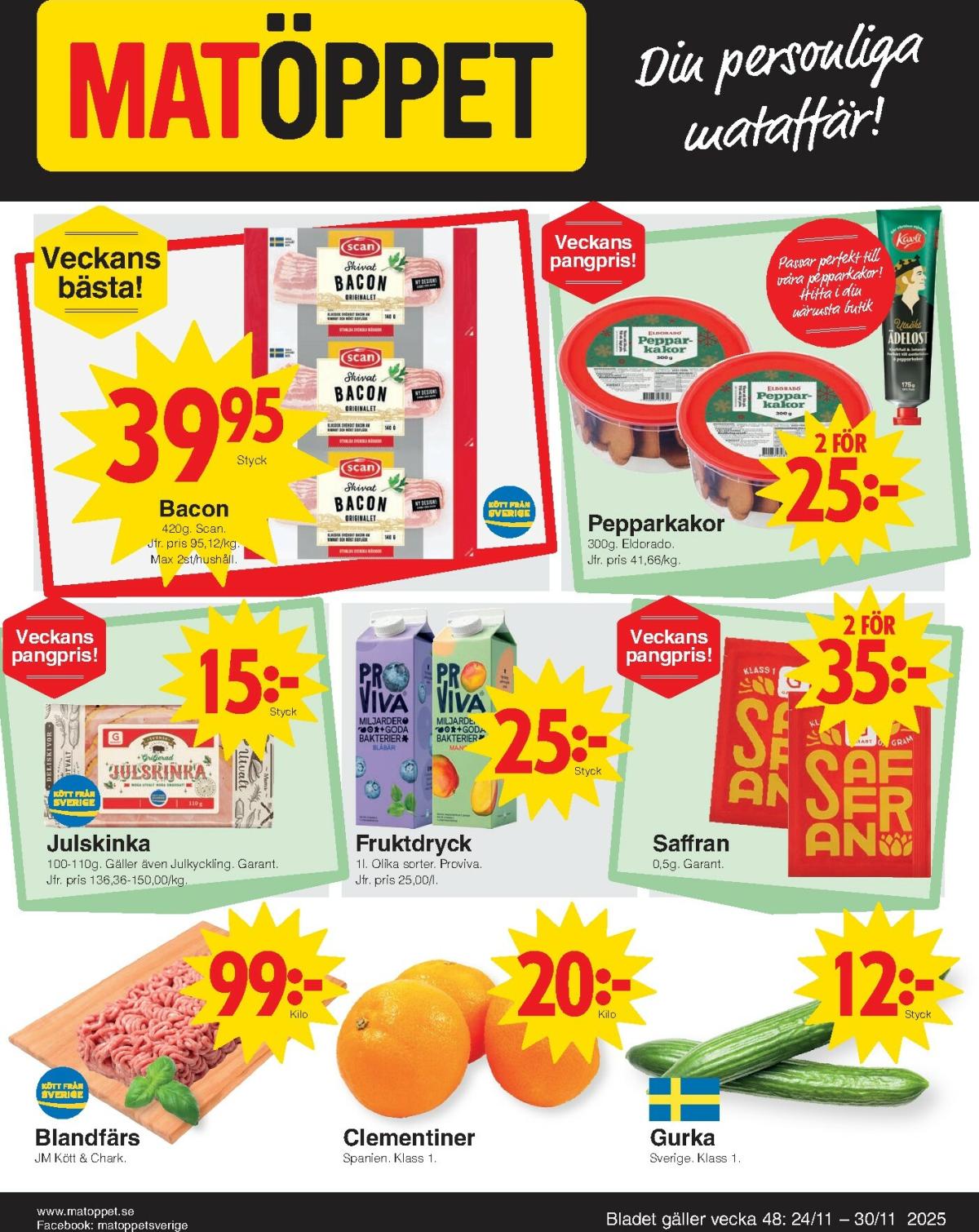 Matöppet-reklambladet giltigt från 24/11 - 30/11