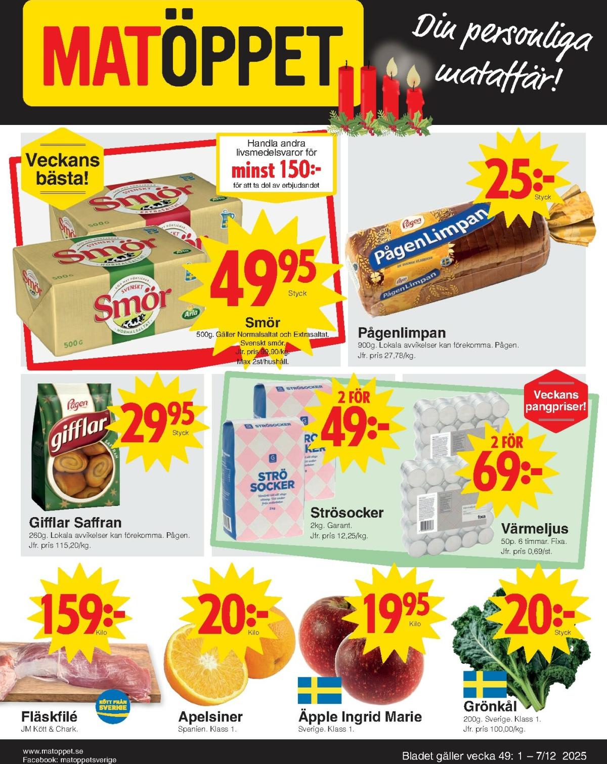 Matöppet-reklambladet giltigt från 01/12 - 07/12