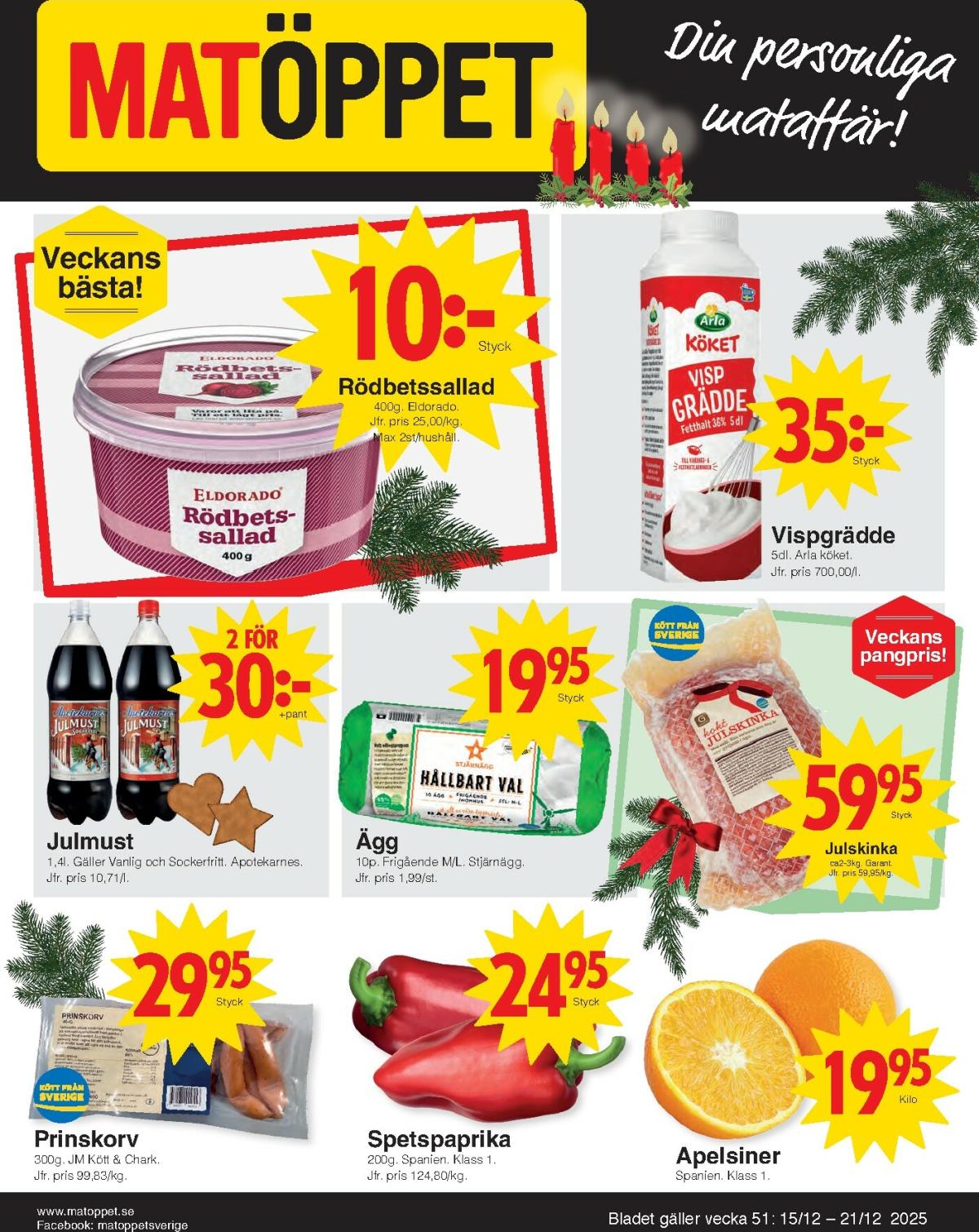 Matöppet-reklambladet giltigt från 15/12 - 21/12