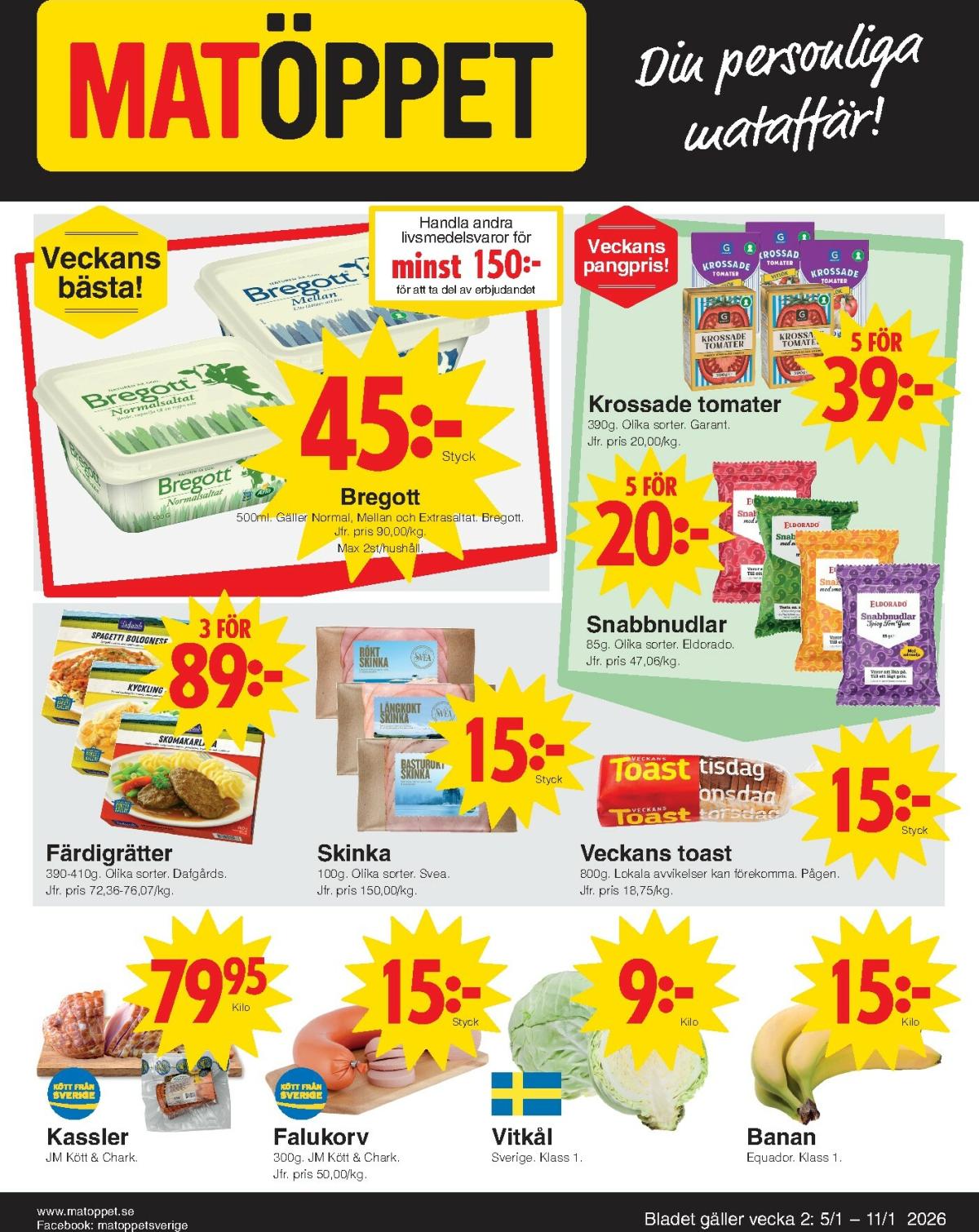 Matöppet-reklambladet giltigt från 05/01 - 11/01