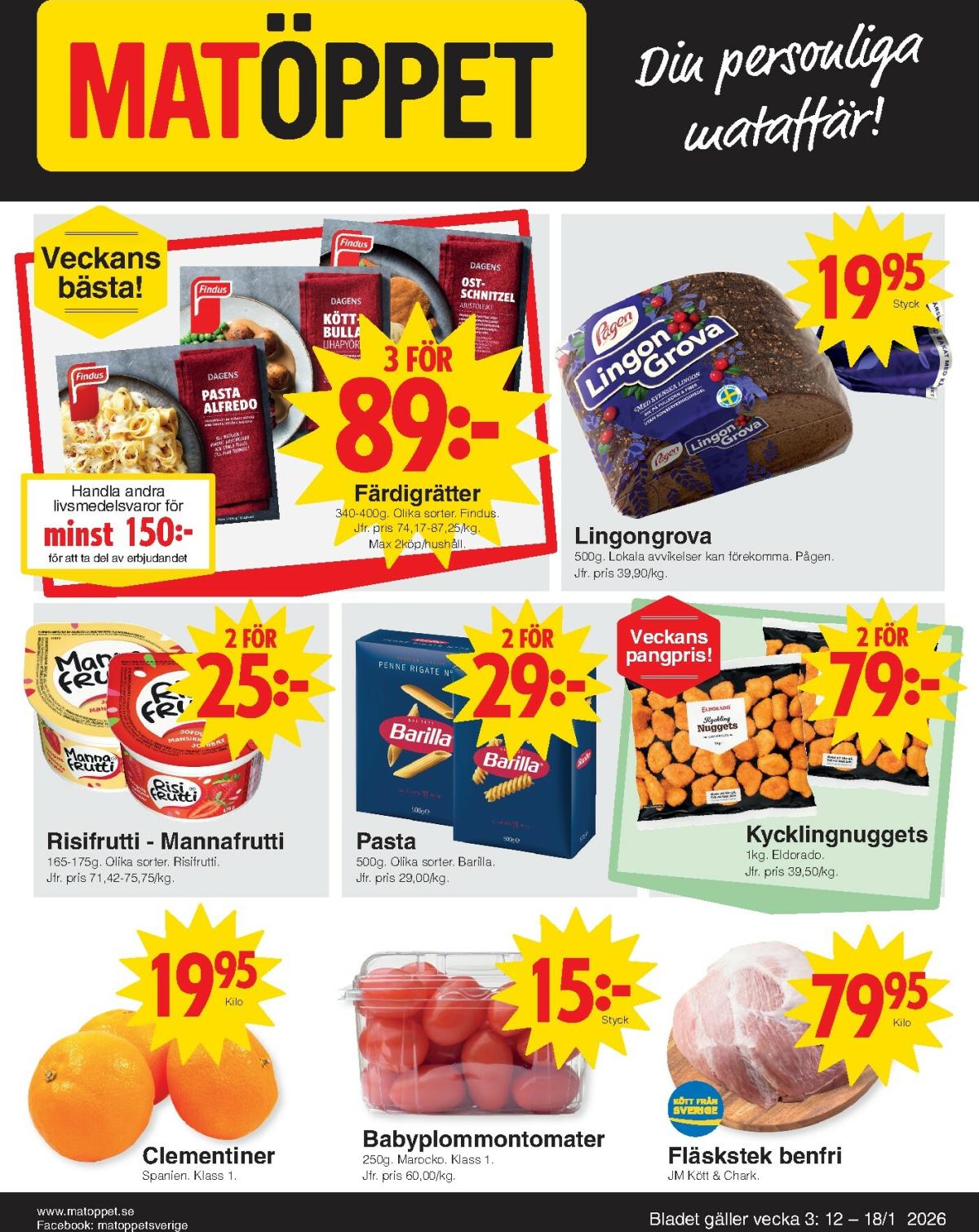 Matöppet-reklambladet giltigt från 12/01 - 18/01
