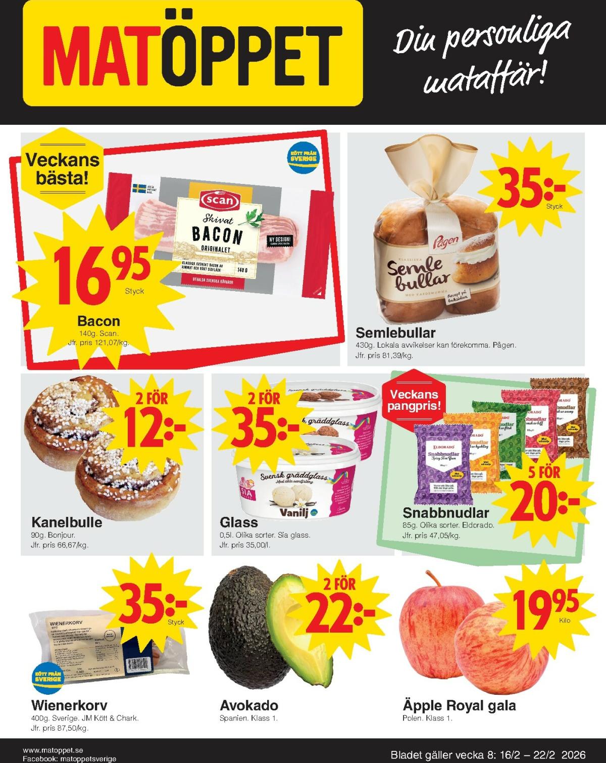 Matöppet-reklambladet giltigt från 16/02/2026 - 22/02/2026