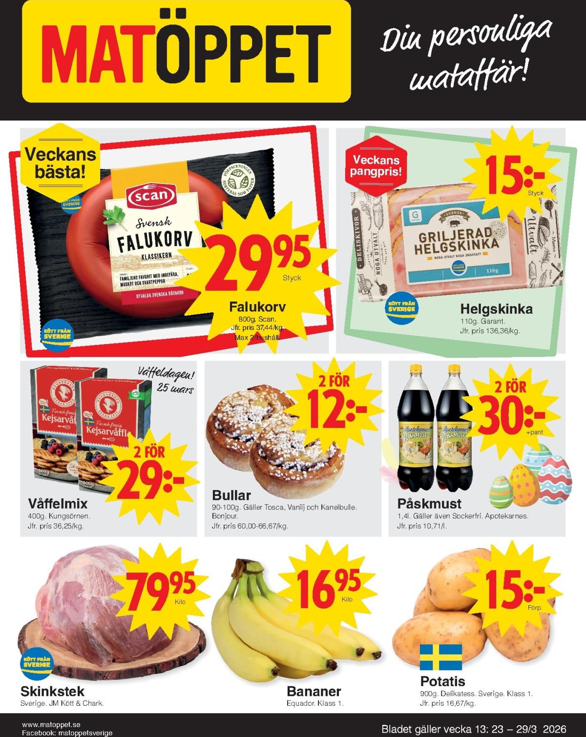 Matöppet-reklambladet giltigt från 23/03/2026 - 29/03/2026