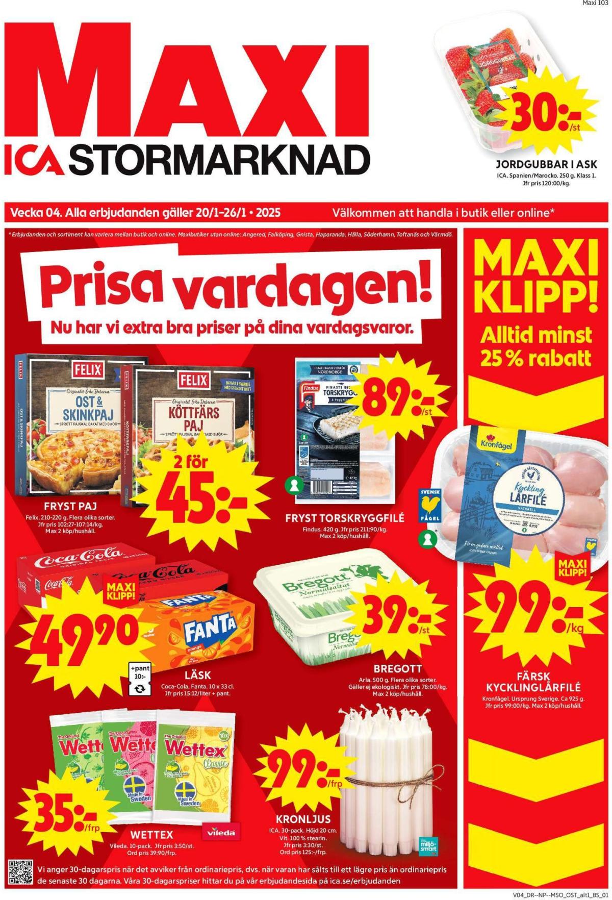 ICA Maxi-reklambladet giltigt från 20/01 - 26/01