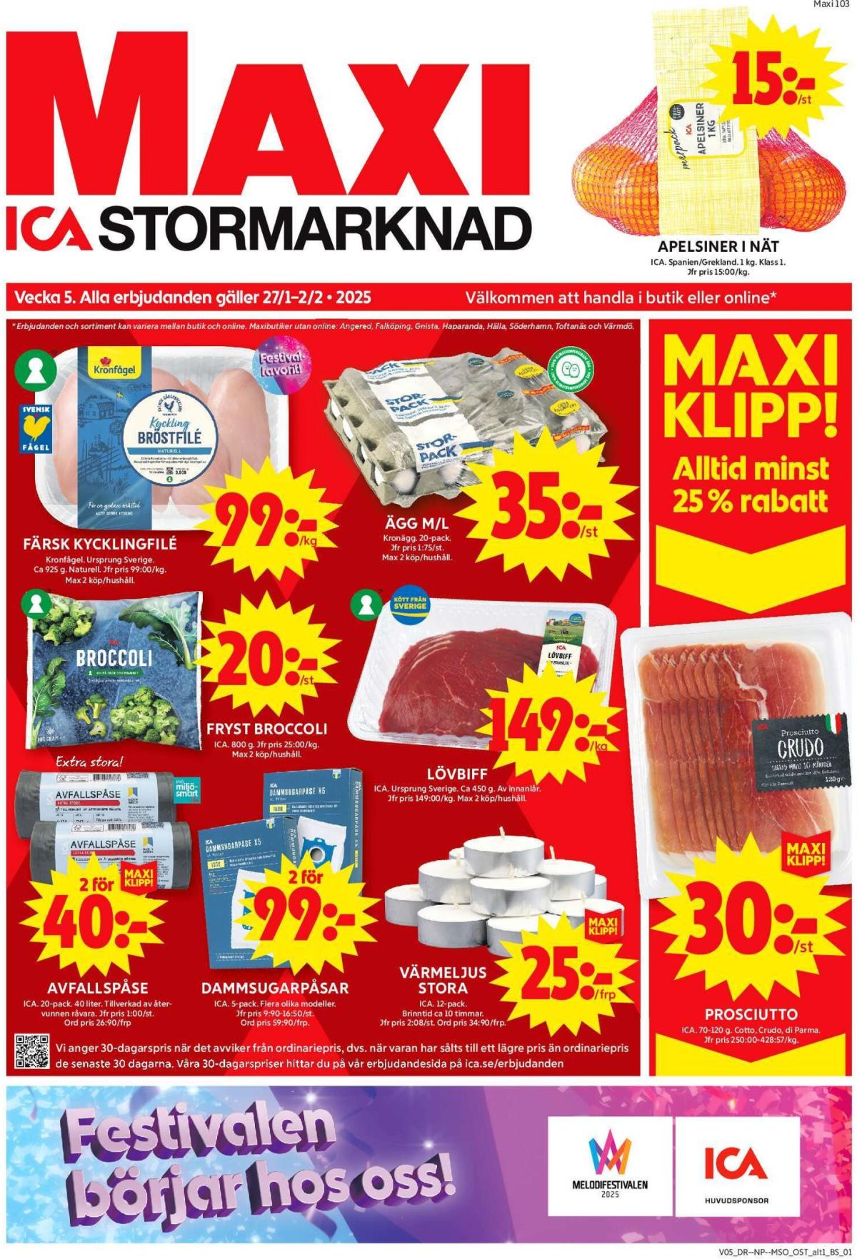 ICA Maxi-reklambladet giltigt från 27/01 - 02/02