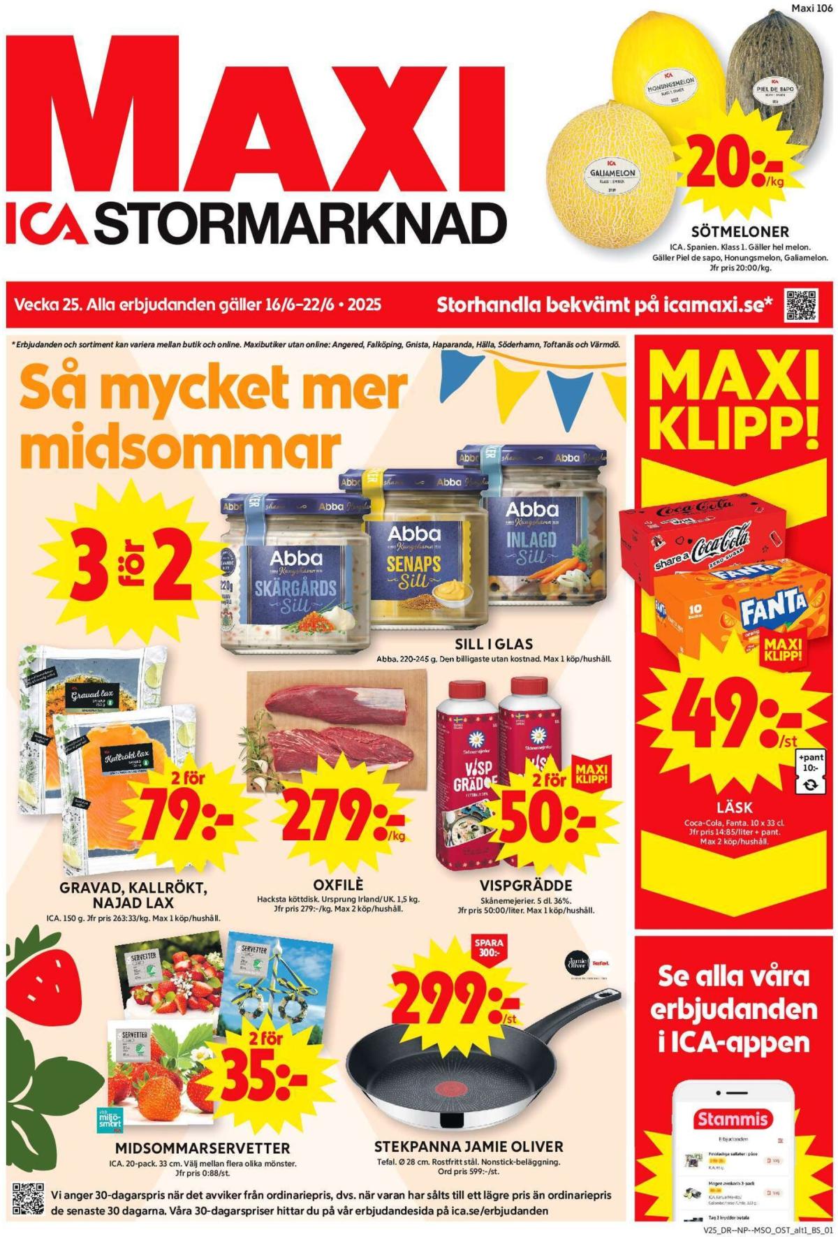 ICA Maxi-reklambladet giltigt från 16/06 - 22/06