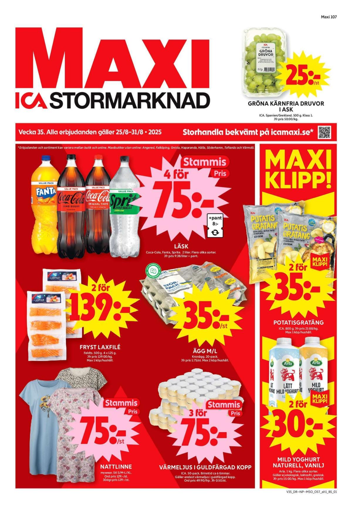 ICA Maxi-reklambladet giltigt från 25/08 - 31/08