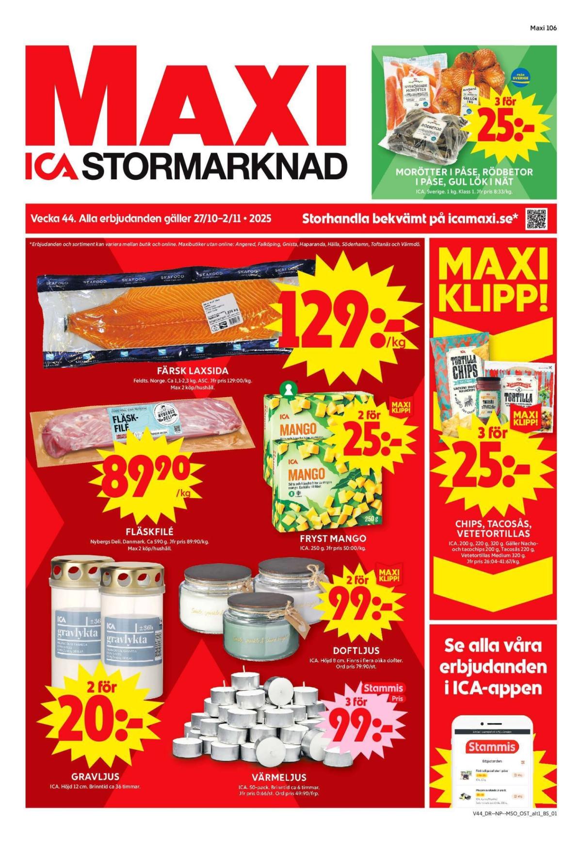 ICA Maxi-reklambladet giltigt från 27/10 - 02/11