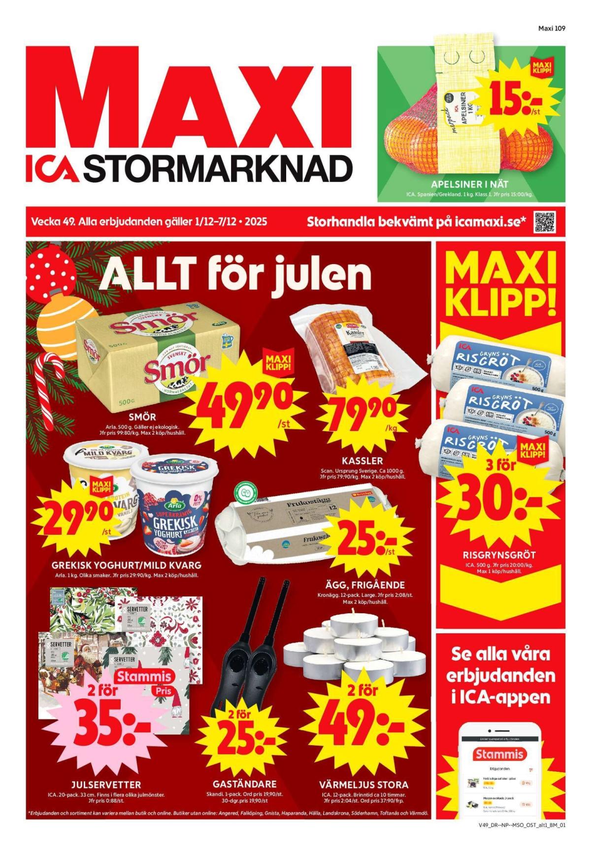 ICA Maxi-reklambladet giltigt från 01/12 - 07/12