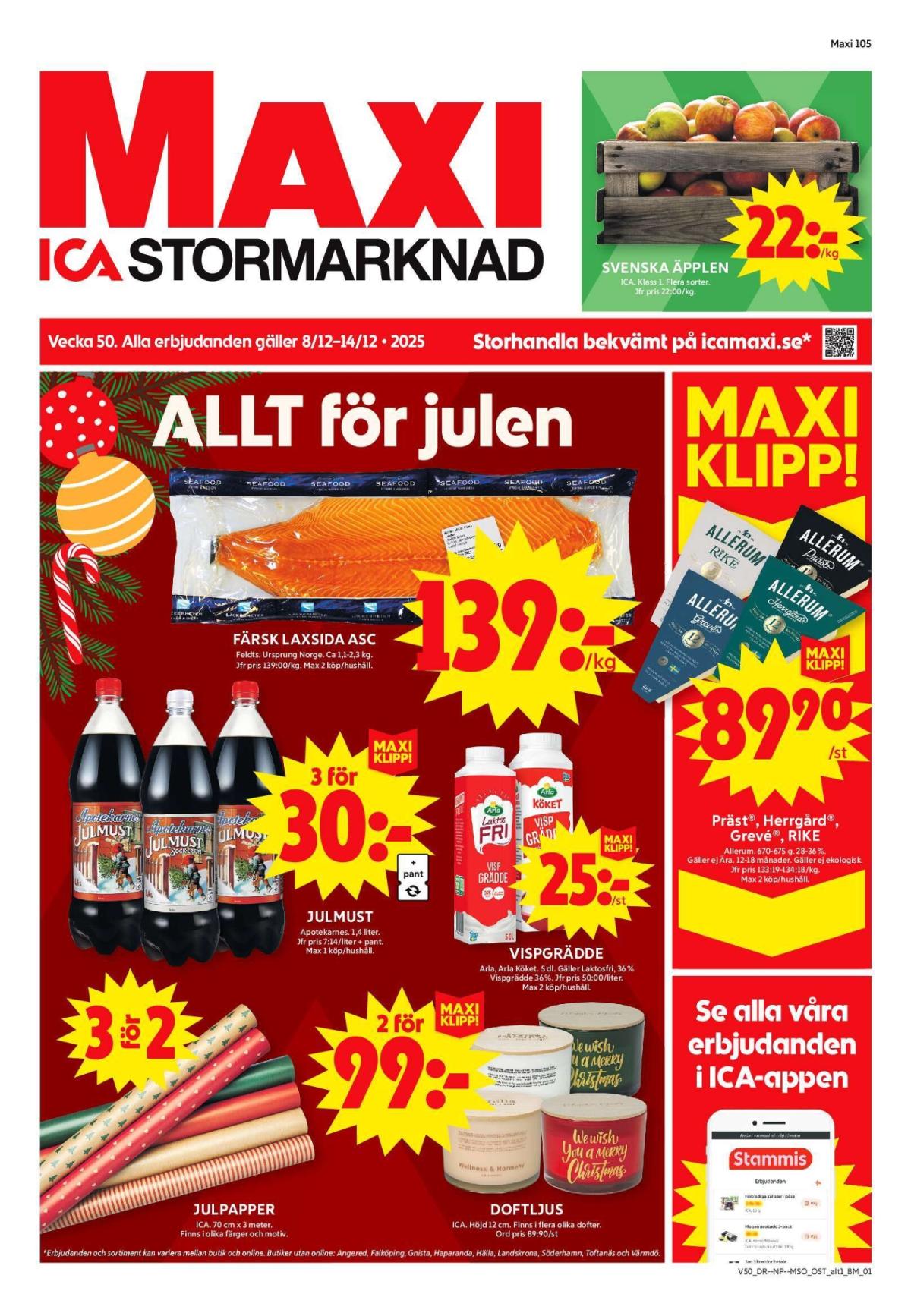 ICA Maxi-reklambladet giltigt från 08/12 - 14/12