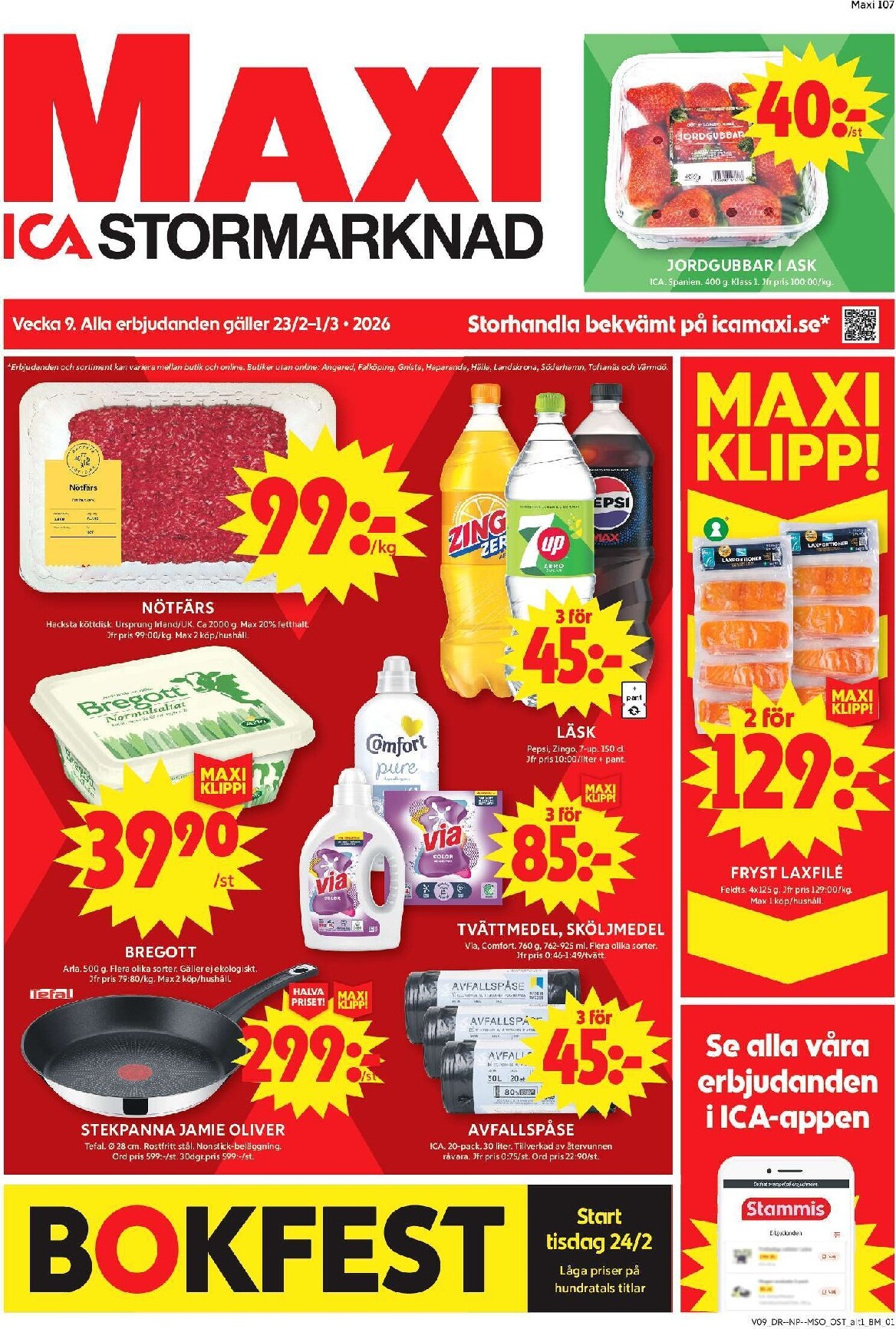 ICA Maxi-reklambladet giltigt från 23/02/2026 - 01/03/2026
