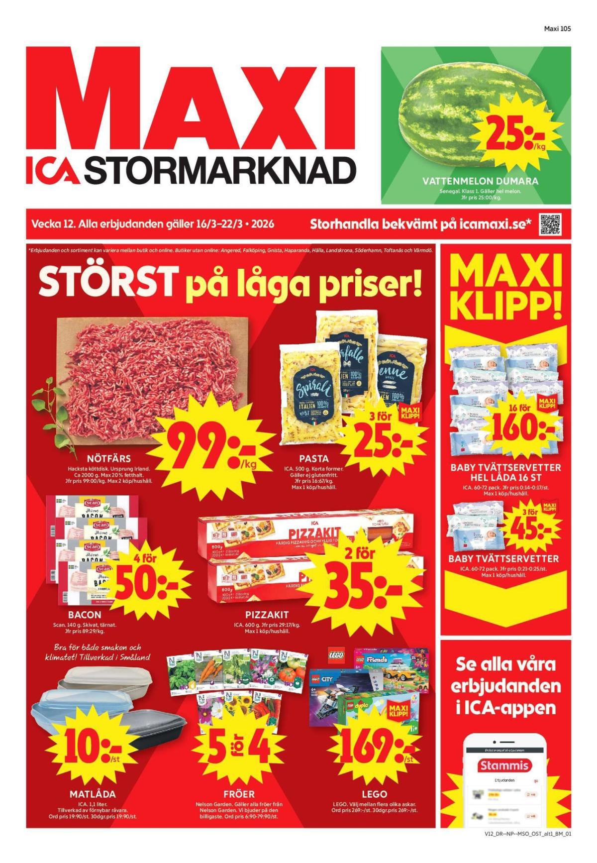 ICA Maxi-reklambladet giltigt från 16/03/2026 - 22/03/2026