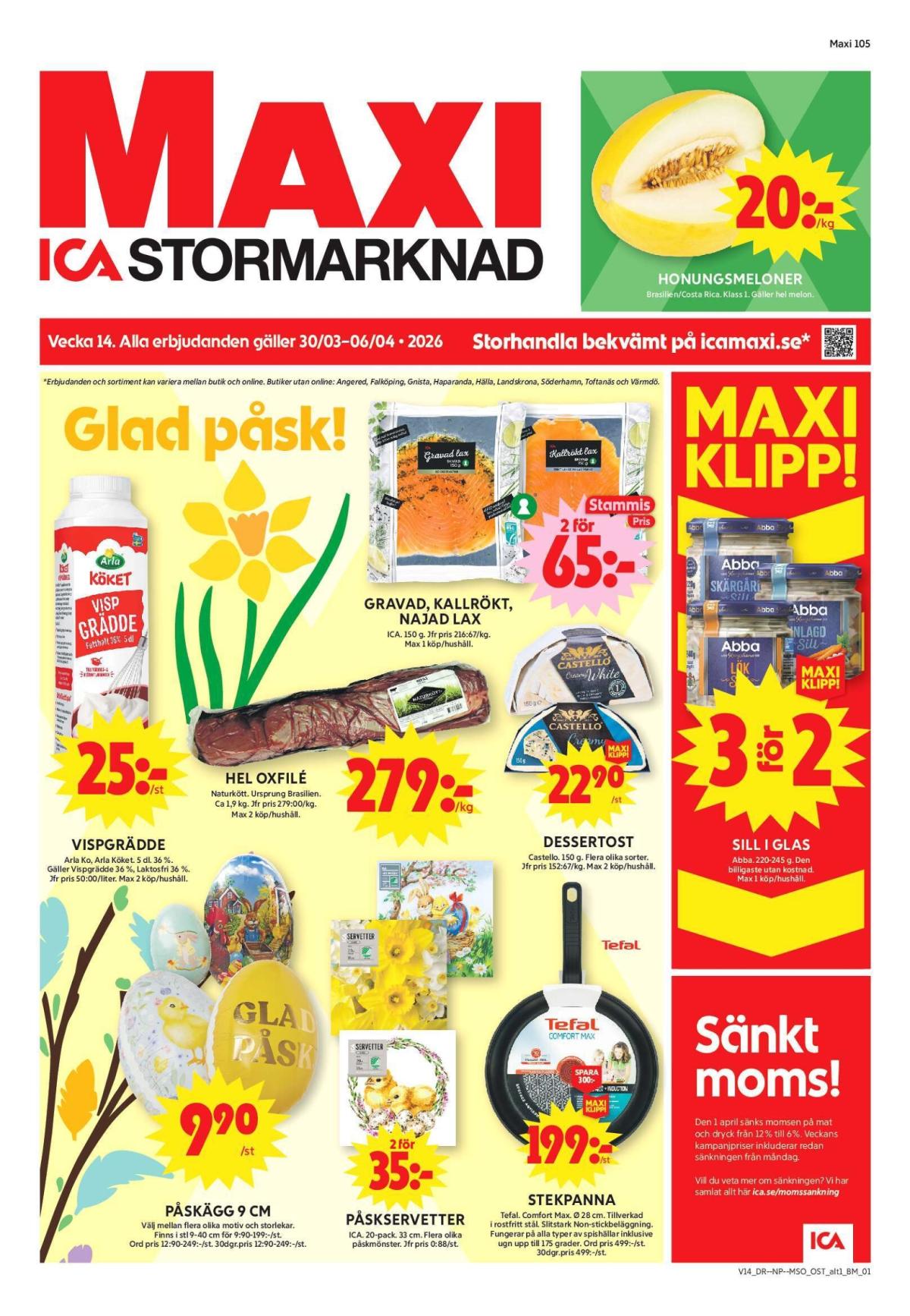 ICA Maxi-reklambladet giltigt från 30/03/2026 - 06/04/2026