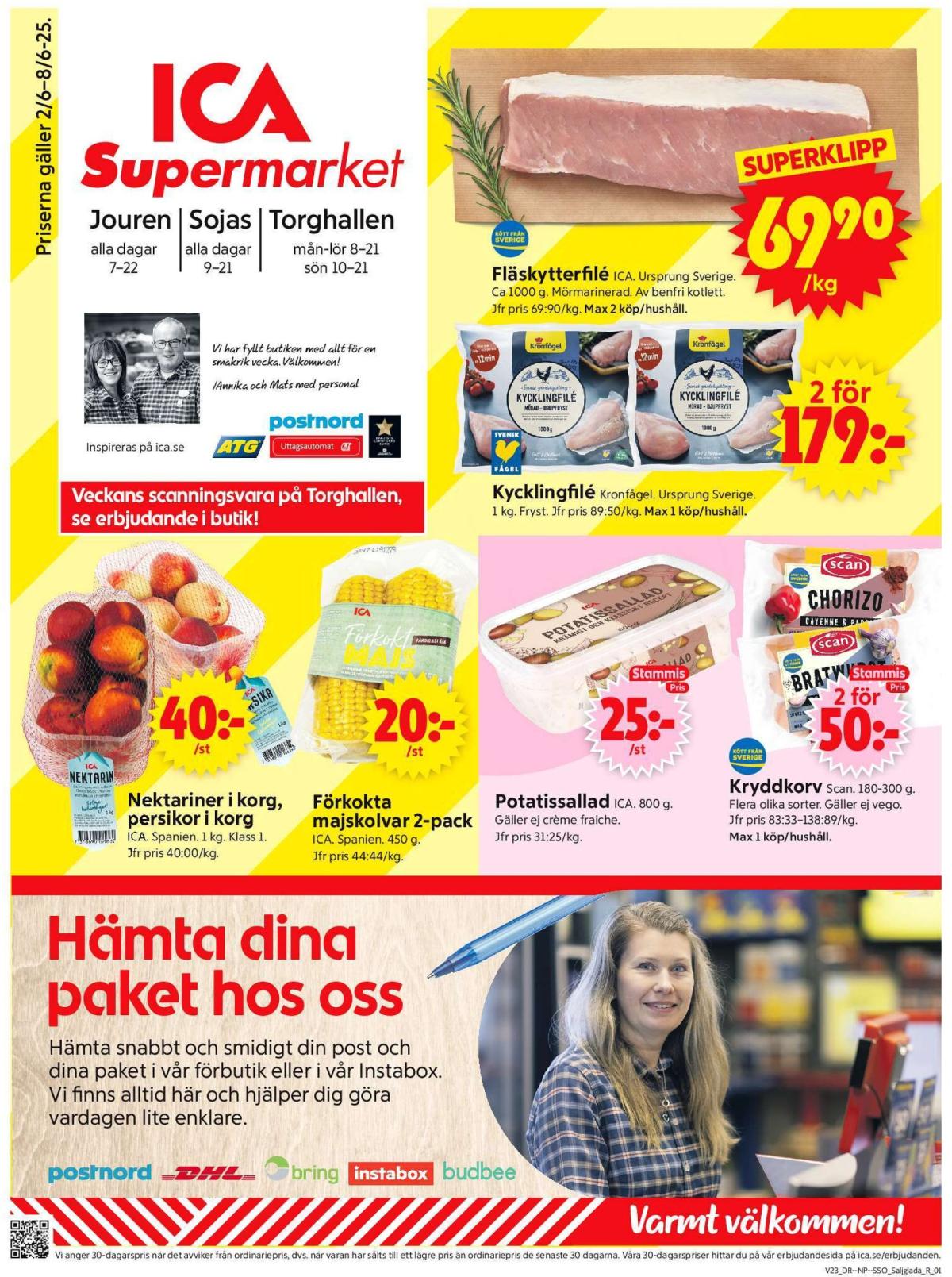 ICA Supermarket-reklambladet giltigt från 02/06 - 08/06