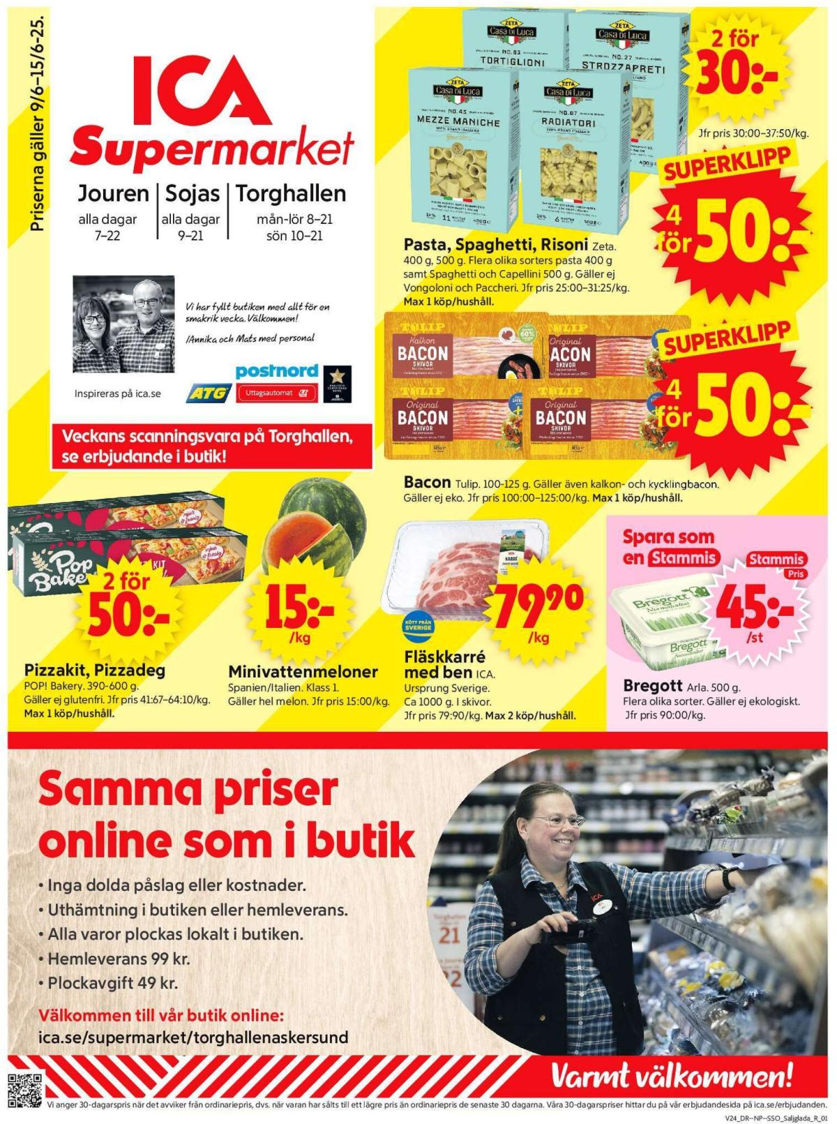 ICA Supermarket-reklambladet giltigt från 09/06 - 15/06