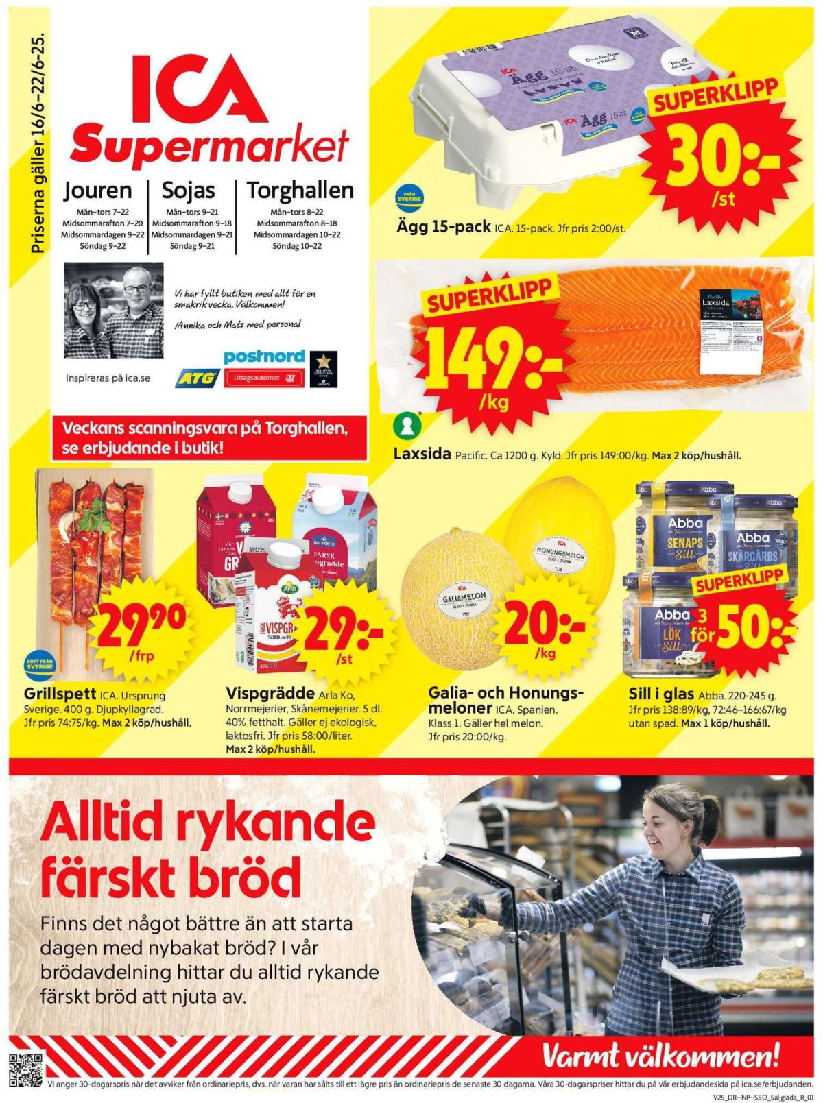 ICA Supermarket-reklambladet giltigt från 16/06 - 22/06
