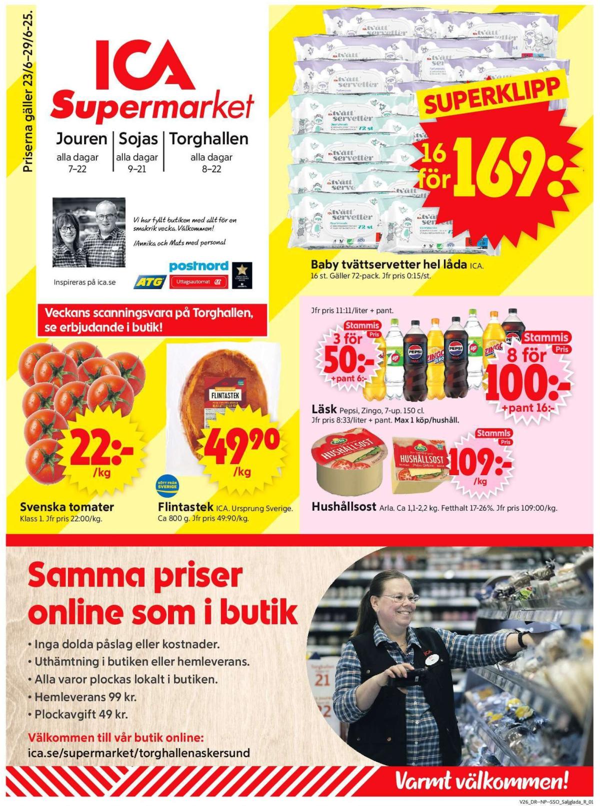 ICA Supermarket-reklambladet giltigt från 23/06 - 29/06