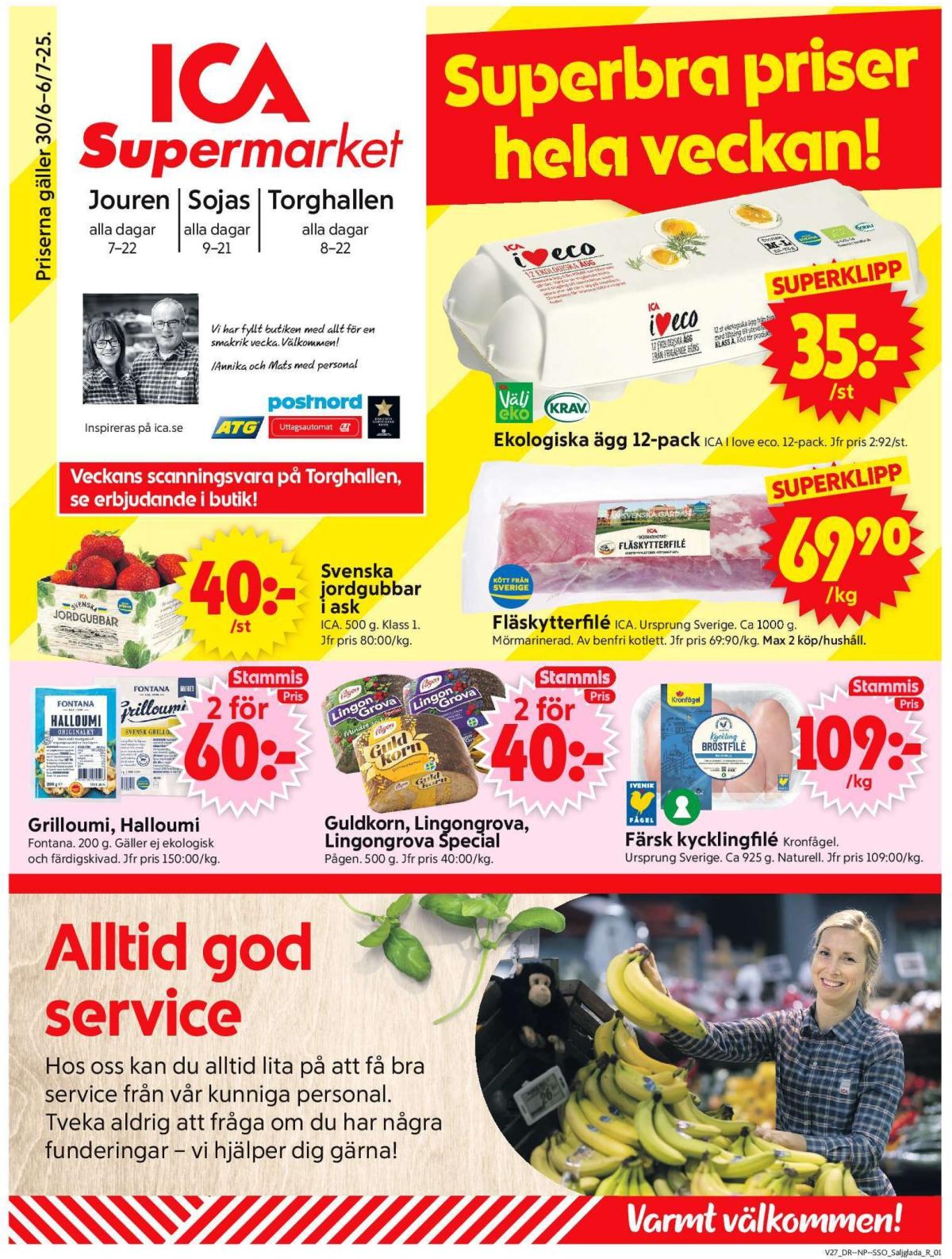 ICA Supermarket-reklambladet giltigt från 30/06 - 06/07