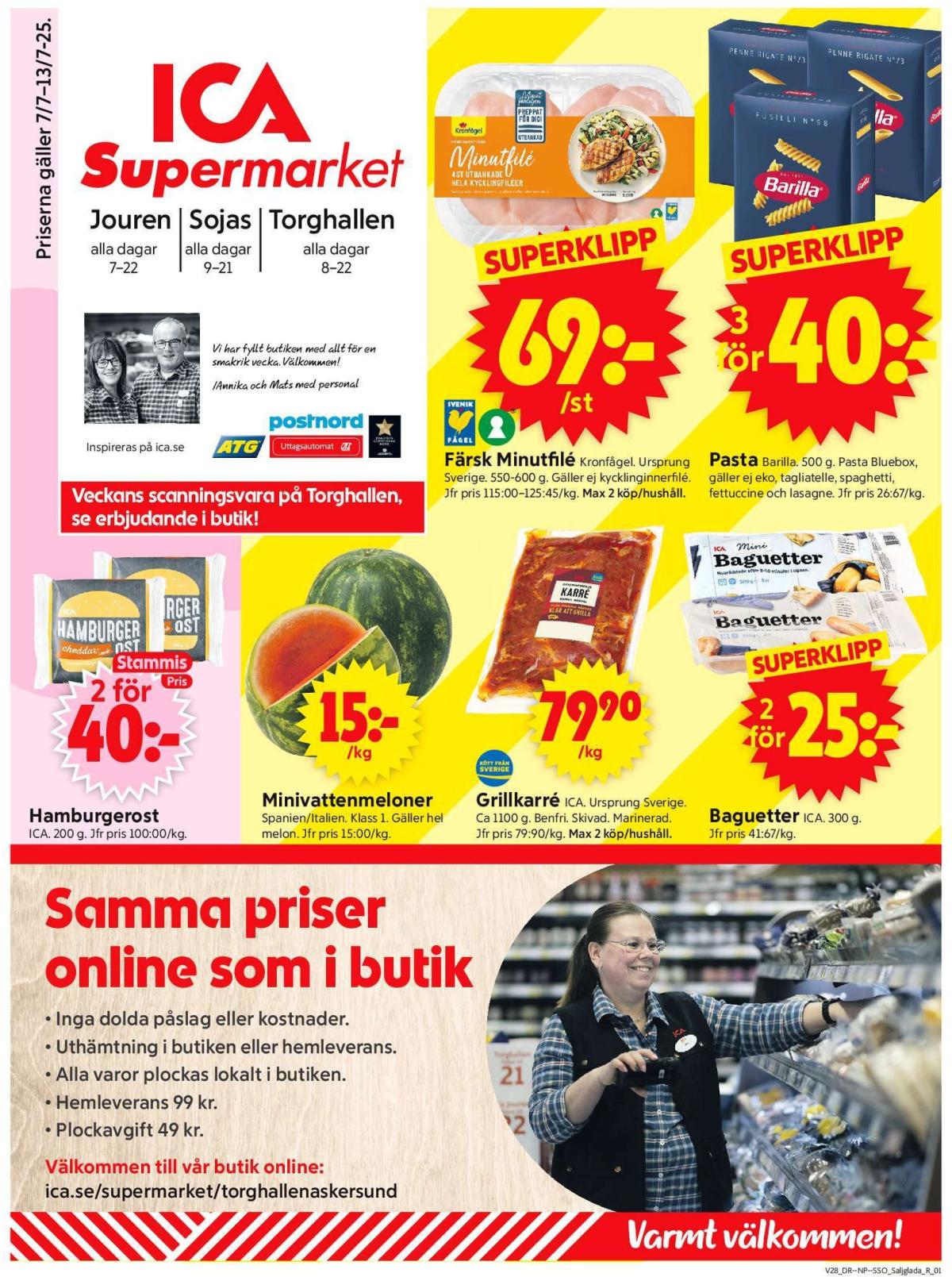 ICA Supermarket-reklambladet giltigt från 07/07 - 13/07