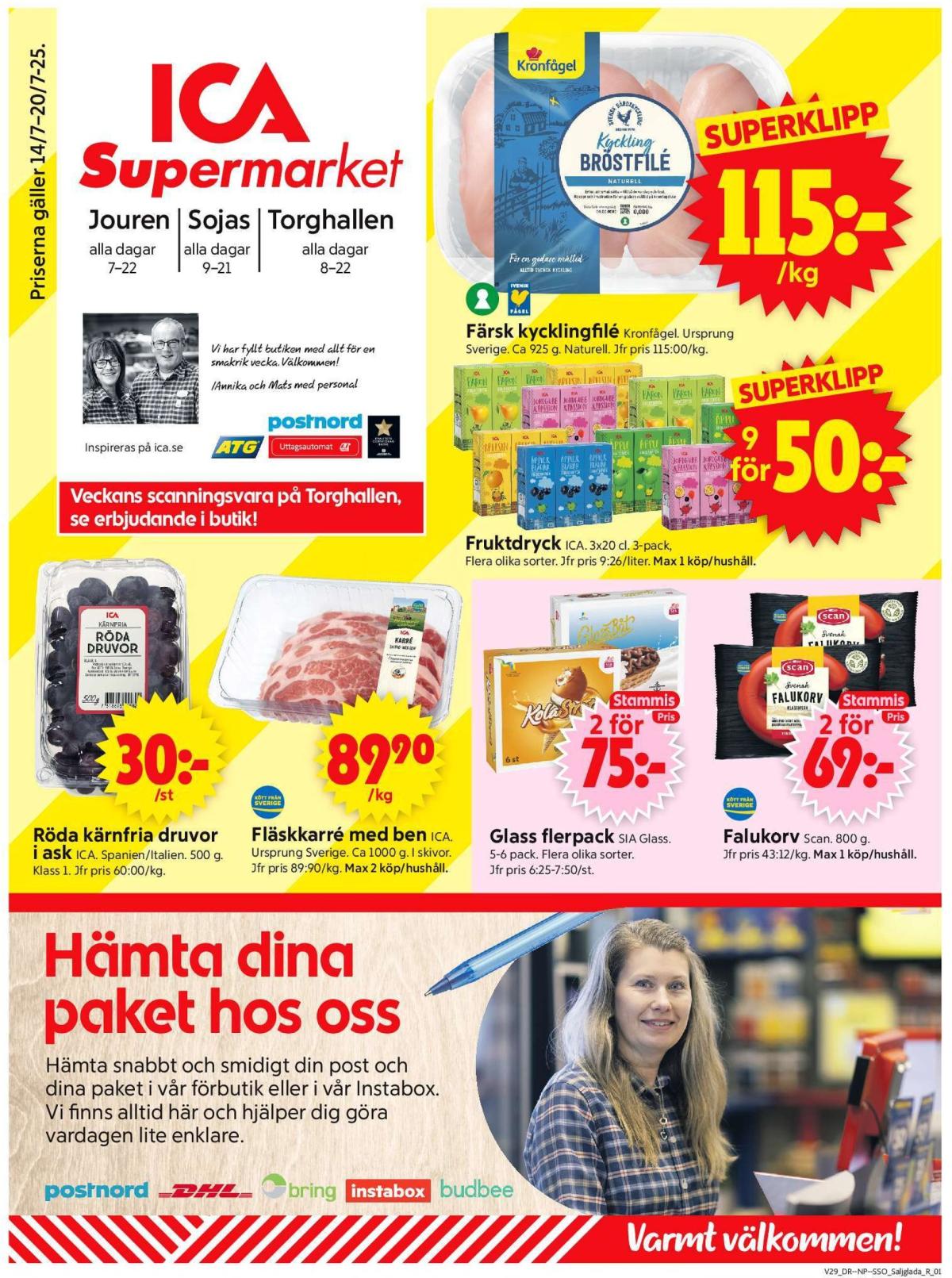 ICA Supermarket-reklambladet giltigt från 14/07 - 20/07