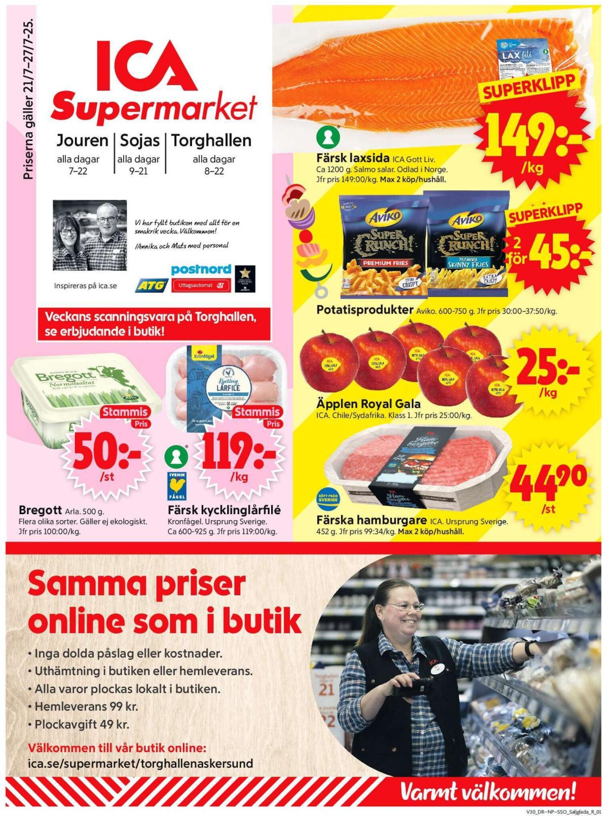 ICA Supermarket-reklambladet giltigt från 21/07 - 27/07