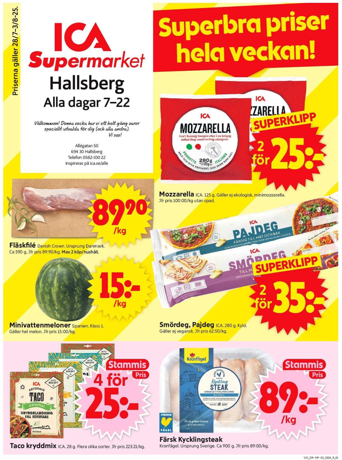 ICA Supermarket-reklambladet giltigt från 28/07 - 03/08