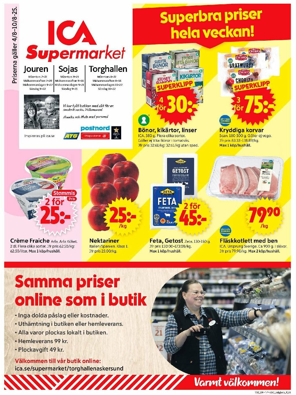 ICA Supermarket-reklambladet giltigt från 04/08 - 10/08