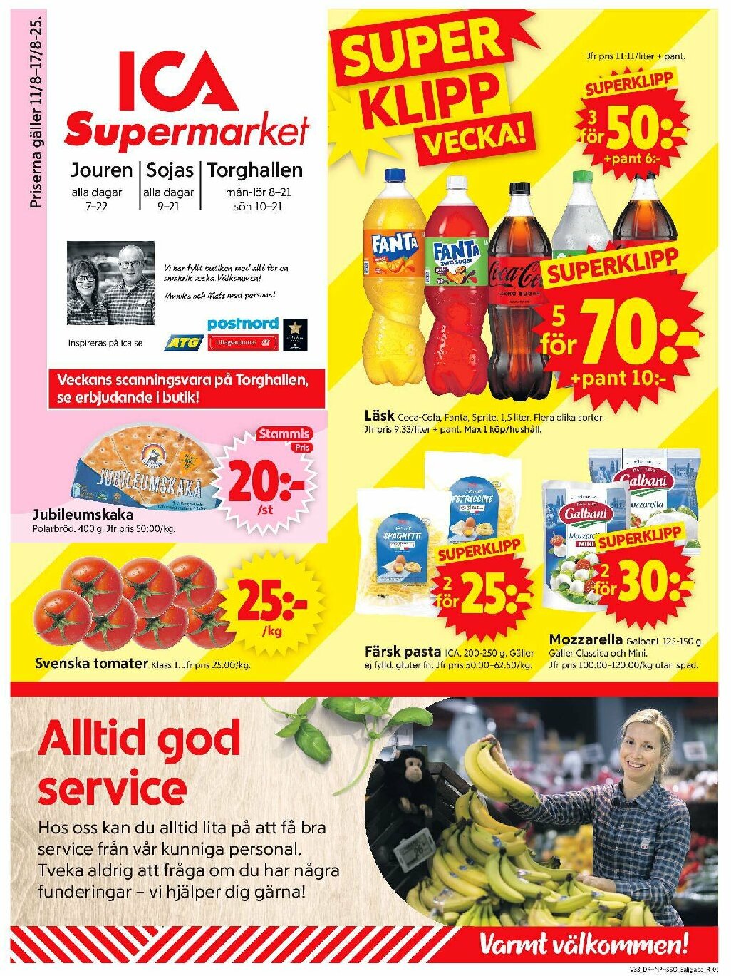 ICA Supermarket-reklambladet giltigt från 11/08 - 17/08