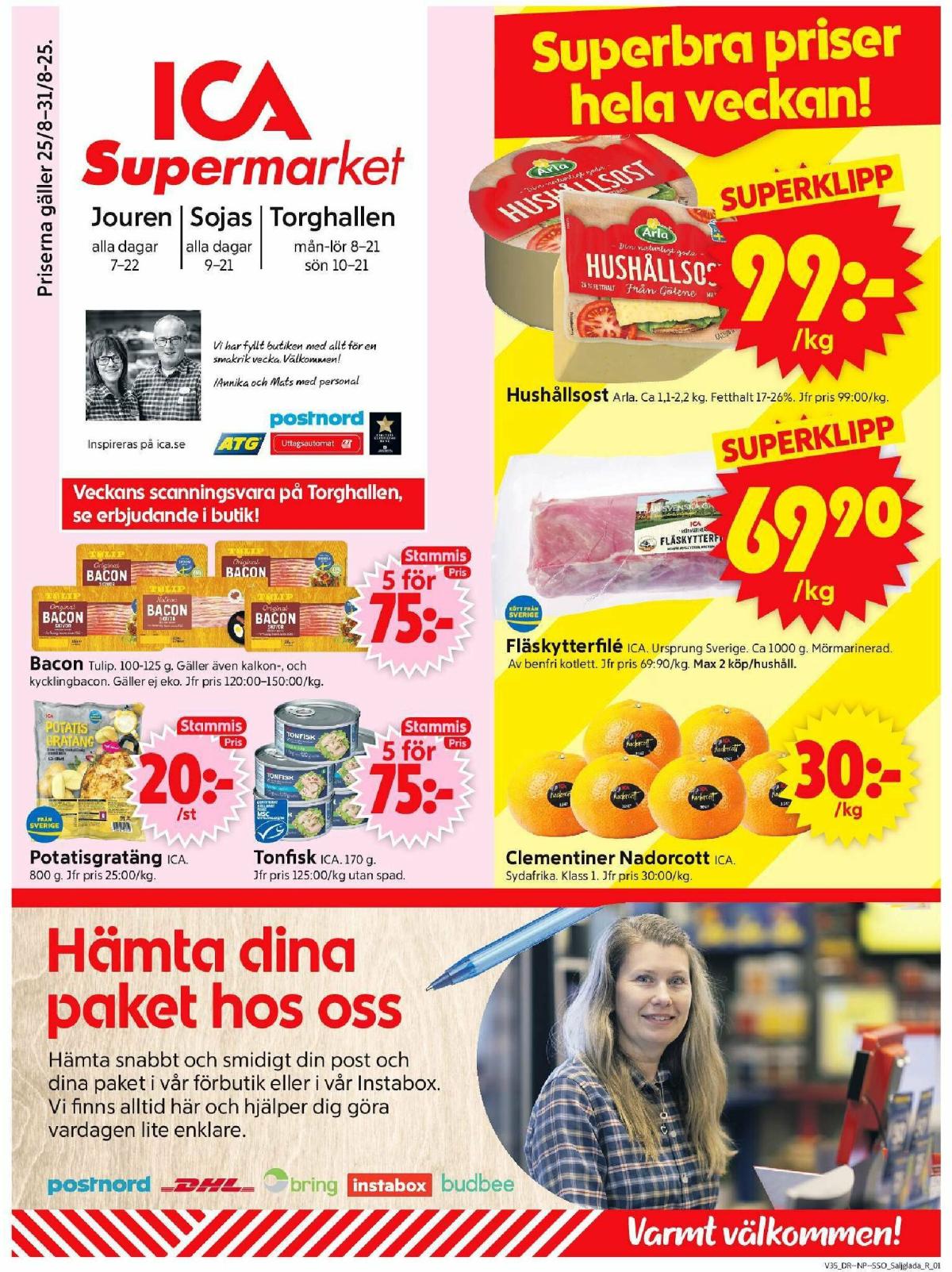 ICA Supermarket-reklambladet giltigt från 25/08 - 31/08