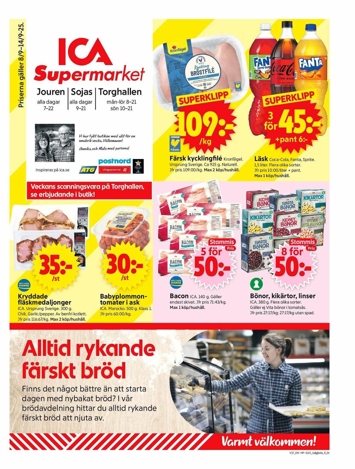 ICA Supermarket-reklambladet giltigt från 08/09 - 14/09