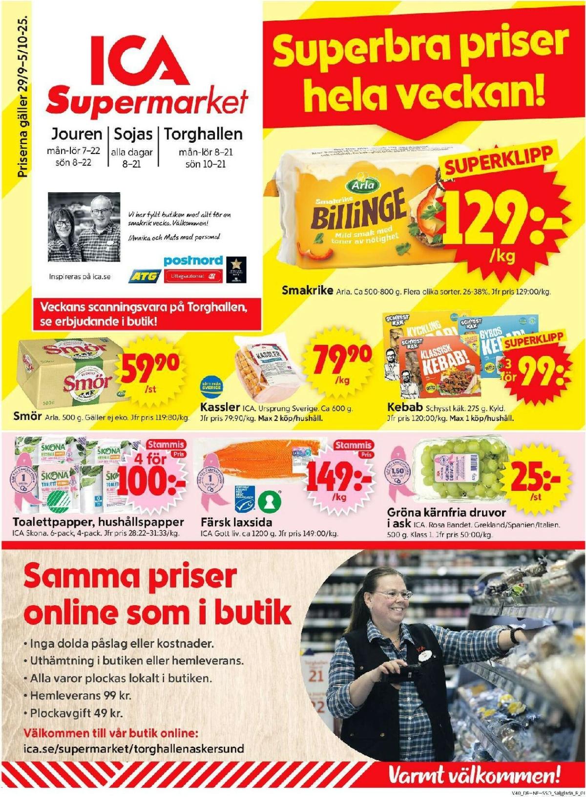 ICA Supermarket-reklambladet giltigt från 29/09 - 05/10