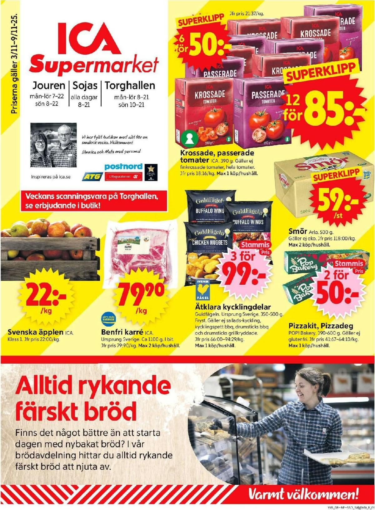 ICA Supermarket-reklambladet giltigt från 03/11 - 09/11