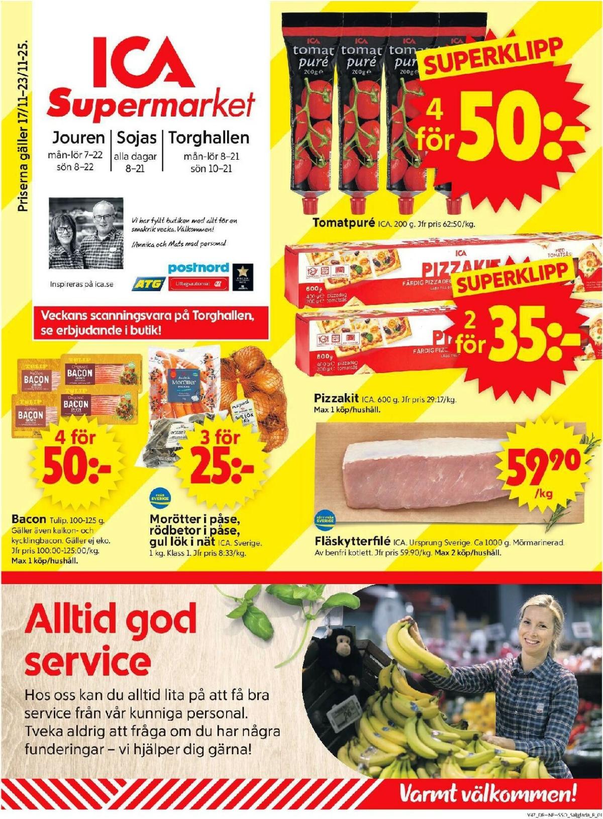 ICA Supermarket-reklambladet giltigt från 17/11 - 23/11