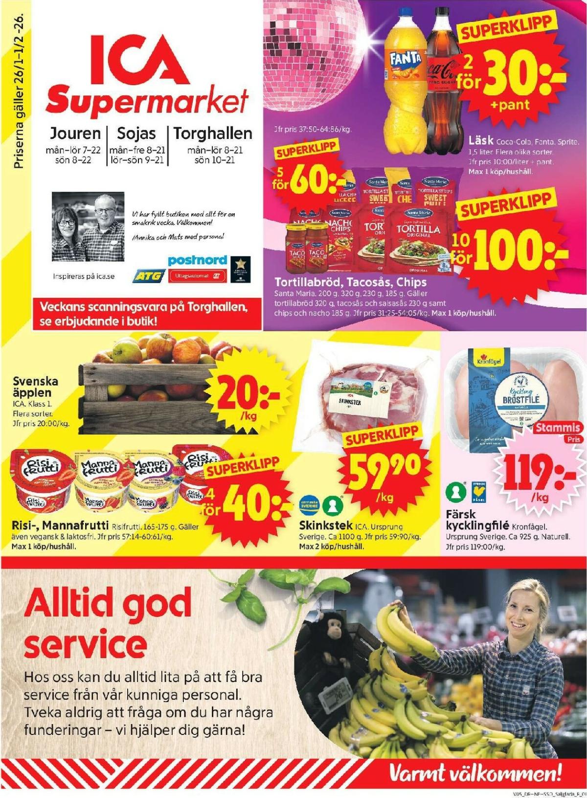 ICA Supermarket-reklambladet giltigt från 26/01 - 01/02