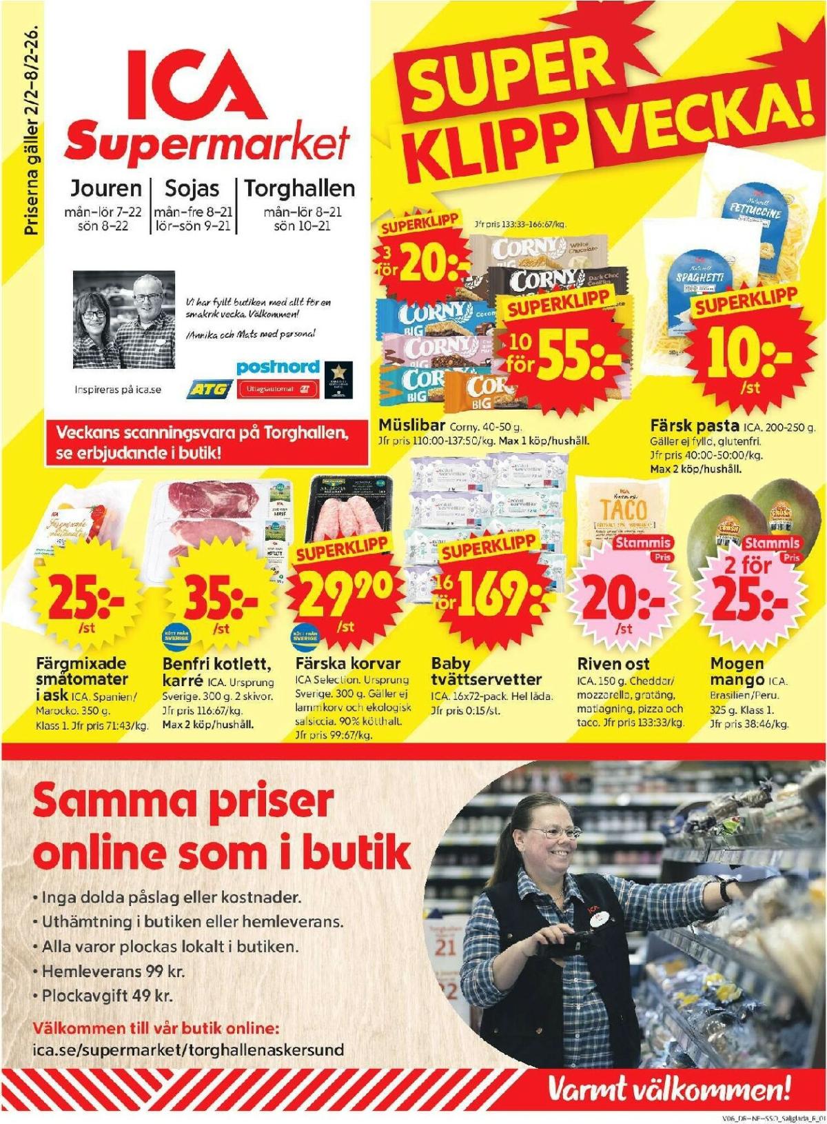ICA Supermarket-reklambladet giltigt från 02/02/2026 - 08/02/2026