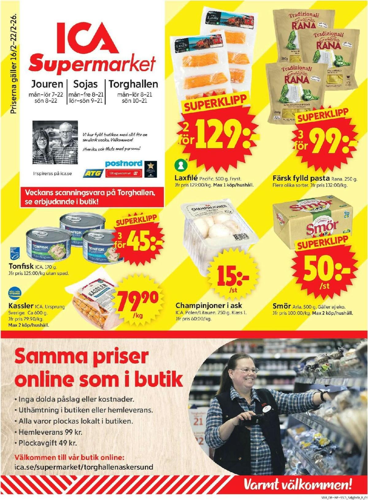 ICA Supermarket-reklambladet giltigt från 16/02/2026 - 22/02/2026