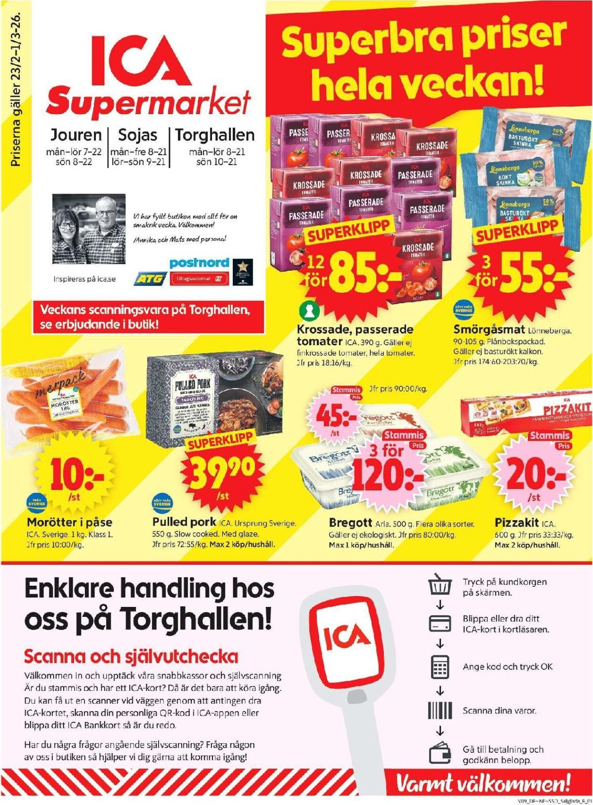 ICA Supermarket-reklambladet giltigt från 23/02/2026 - 01/03/2026