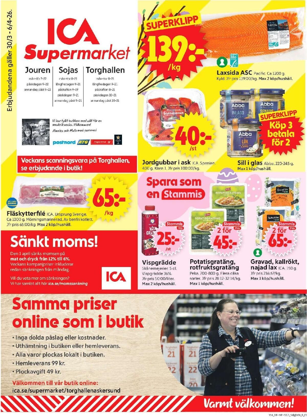 ICA Supermarket-reklambladet giltigt från 30/03/2026 - 06/04/2026