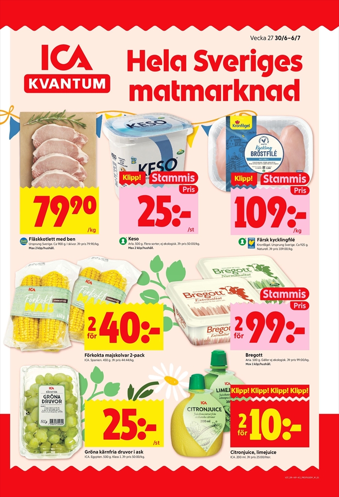 ICA Kvantum-reklambladet giltigt från 30/06 - 06/07