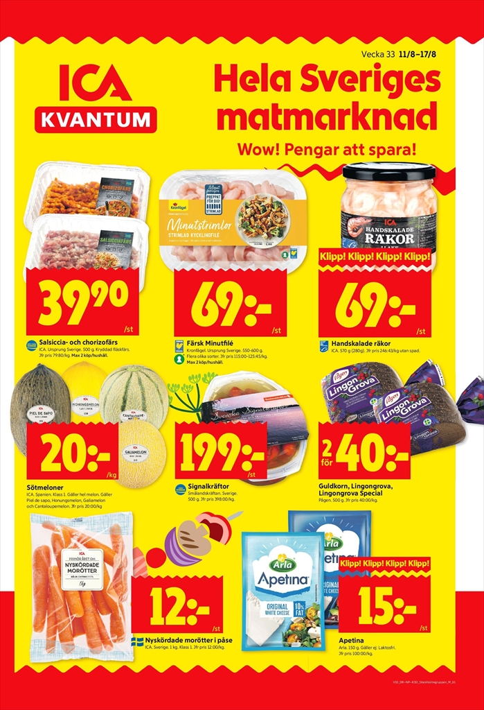 ICA Kvantum-reklambladet giltigt från 11/08 - 17/08