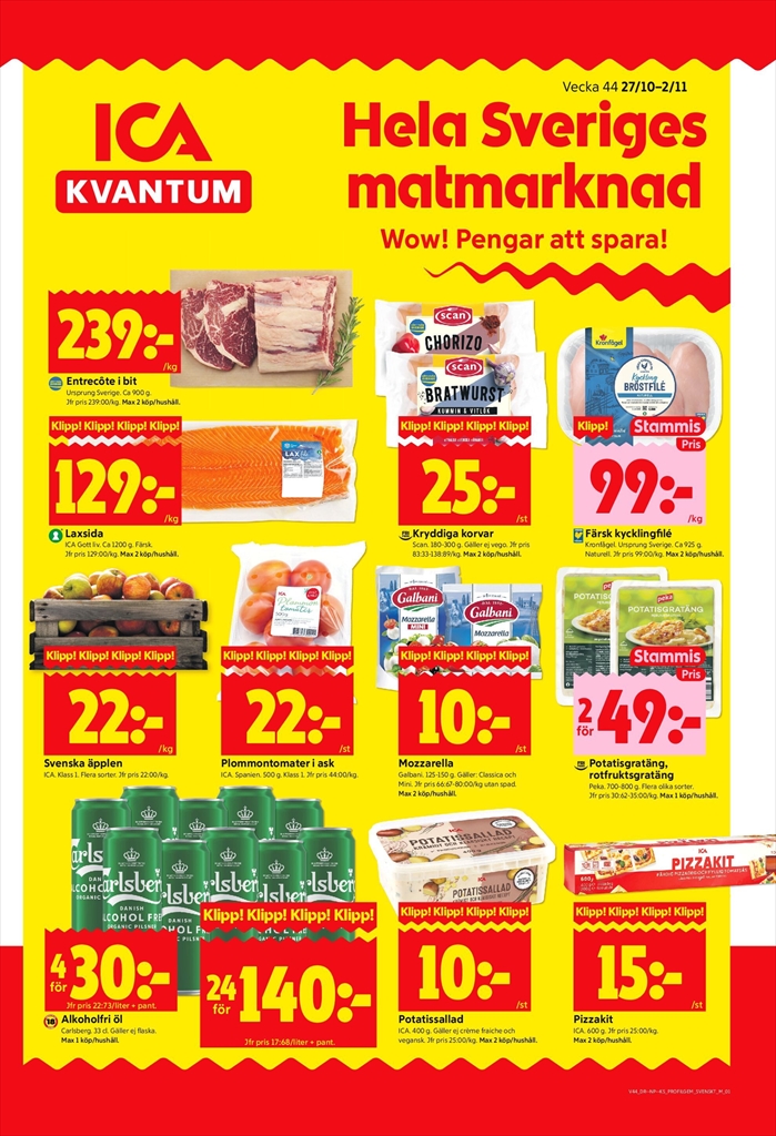 ICA Kvantum-reklambladet giltigt från 27/10 - 02/11